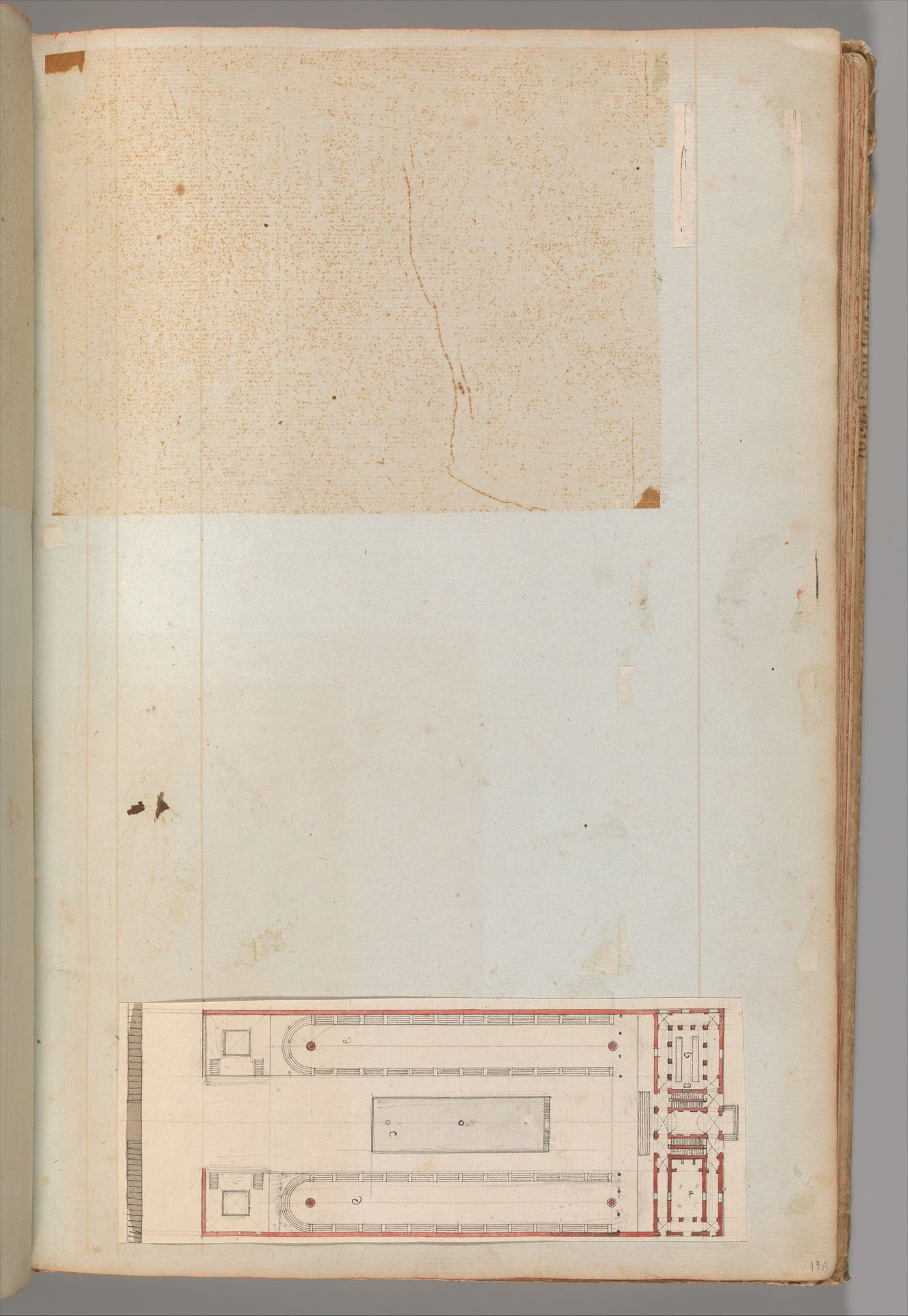 Page from a Scrapbook containing Drawings and Several Prints of Architecture, Interiors, Furniture and Other Objects by Charles Percier