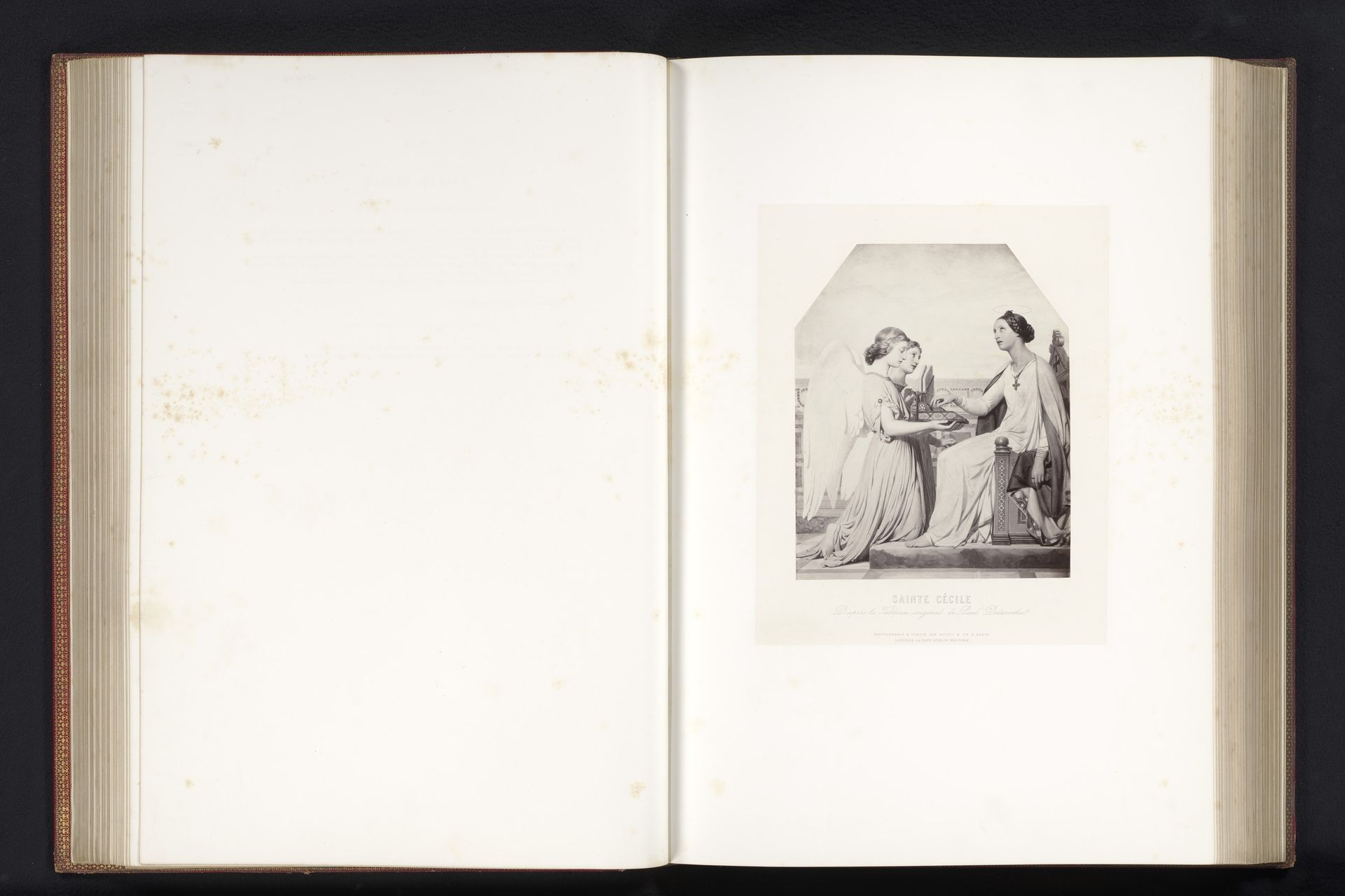 Fotoreproductie van een schilderij van de heilige Cecilia met engelen door Paul Delaroche by Robert Jefferson Bingham