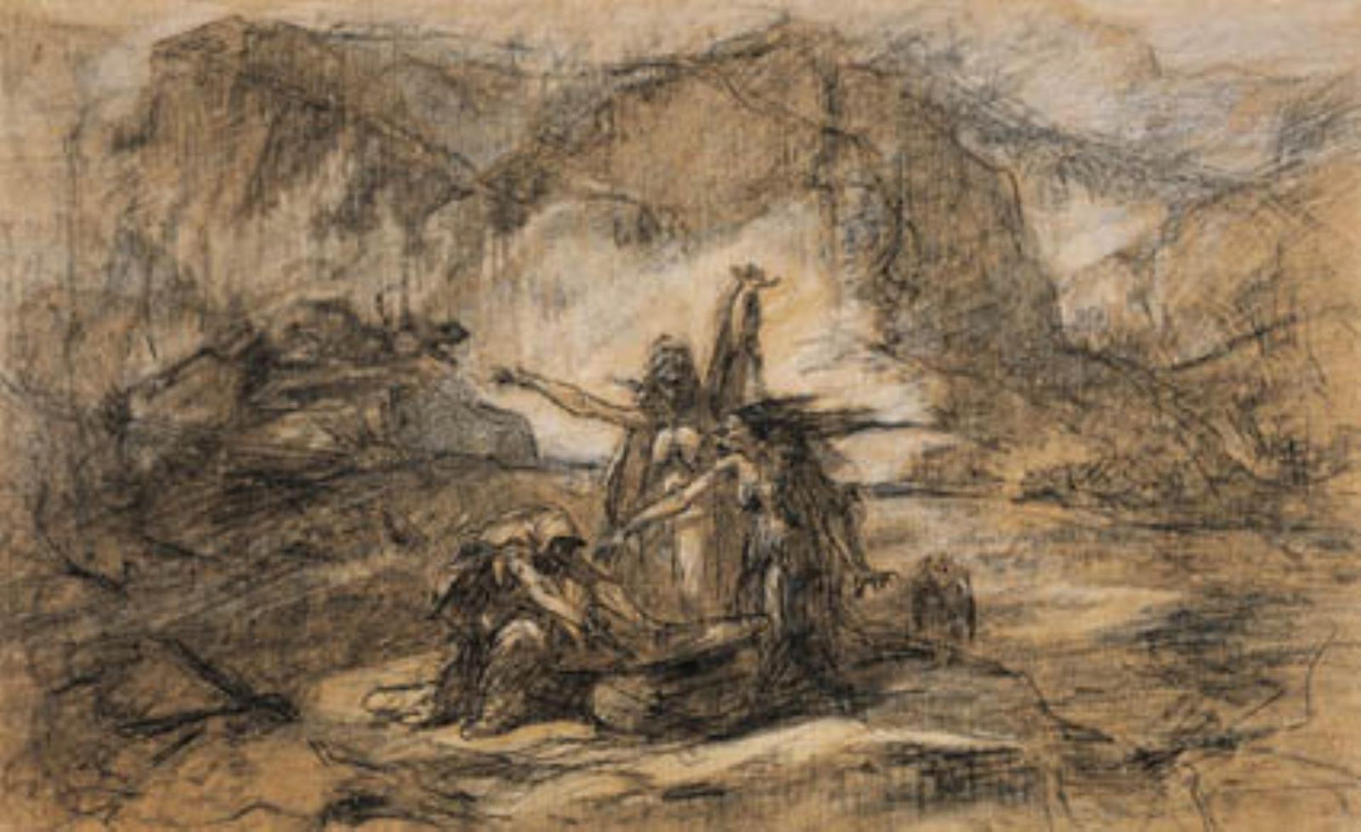 De tre hekse fra Shakespeares Macbeth by Gustave Dore