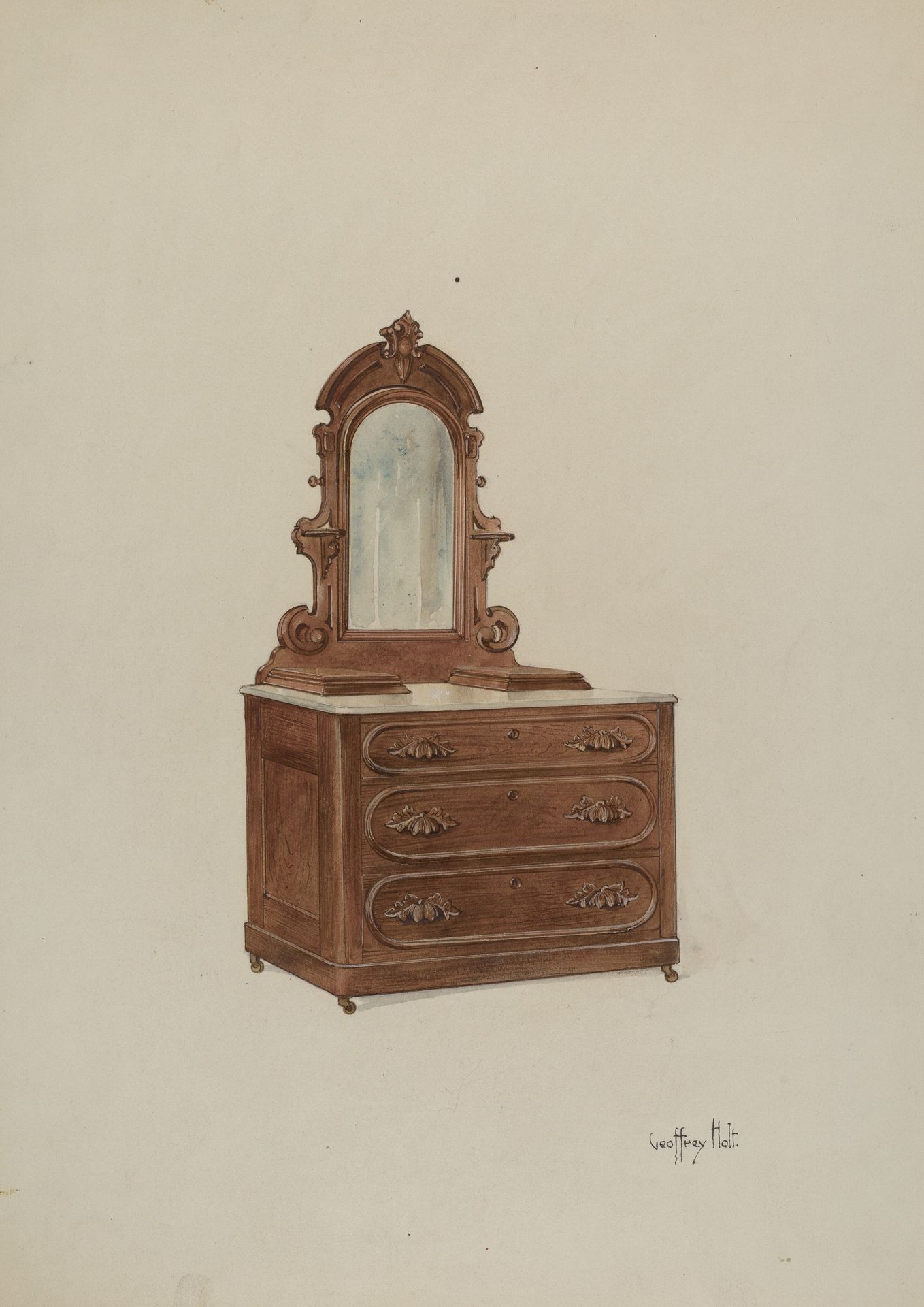 Dresser with Marble Top by Geoffrey Holt