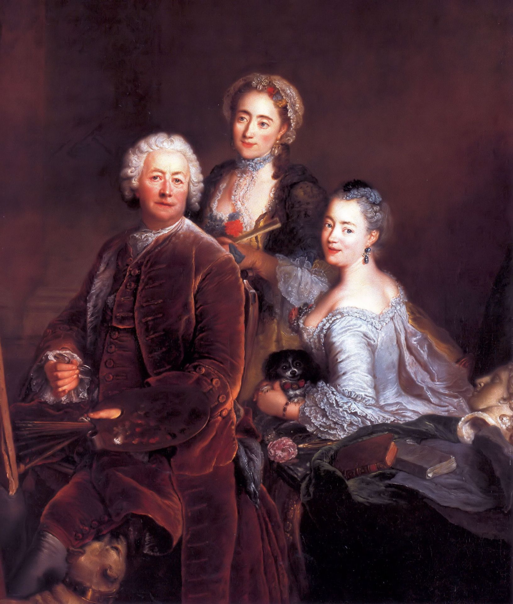 Self-portrait with Daughters by Antoine Pesne
