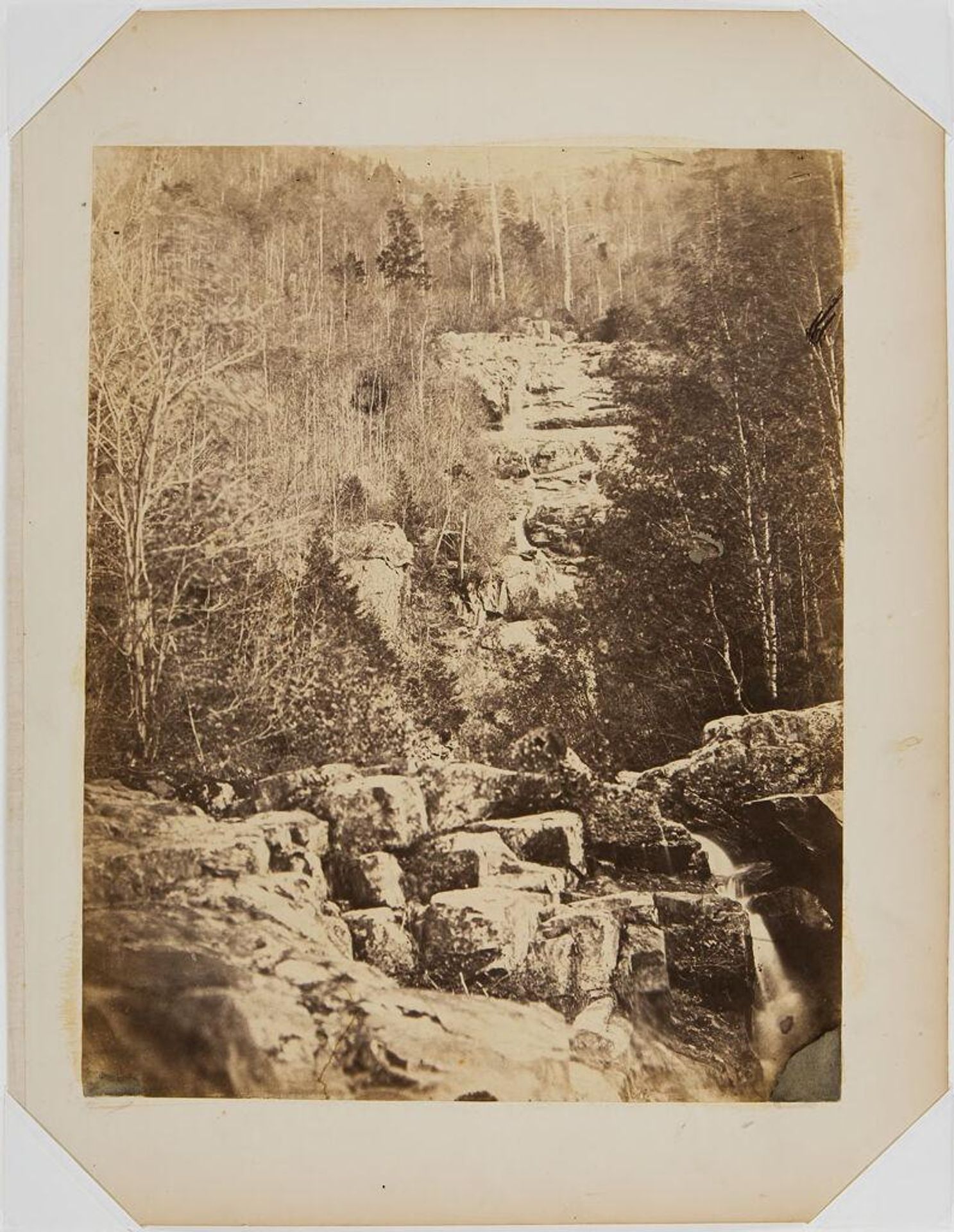 Untitled (view of waterfall in the White Mountains) by John Adams Whipple