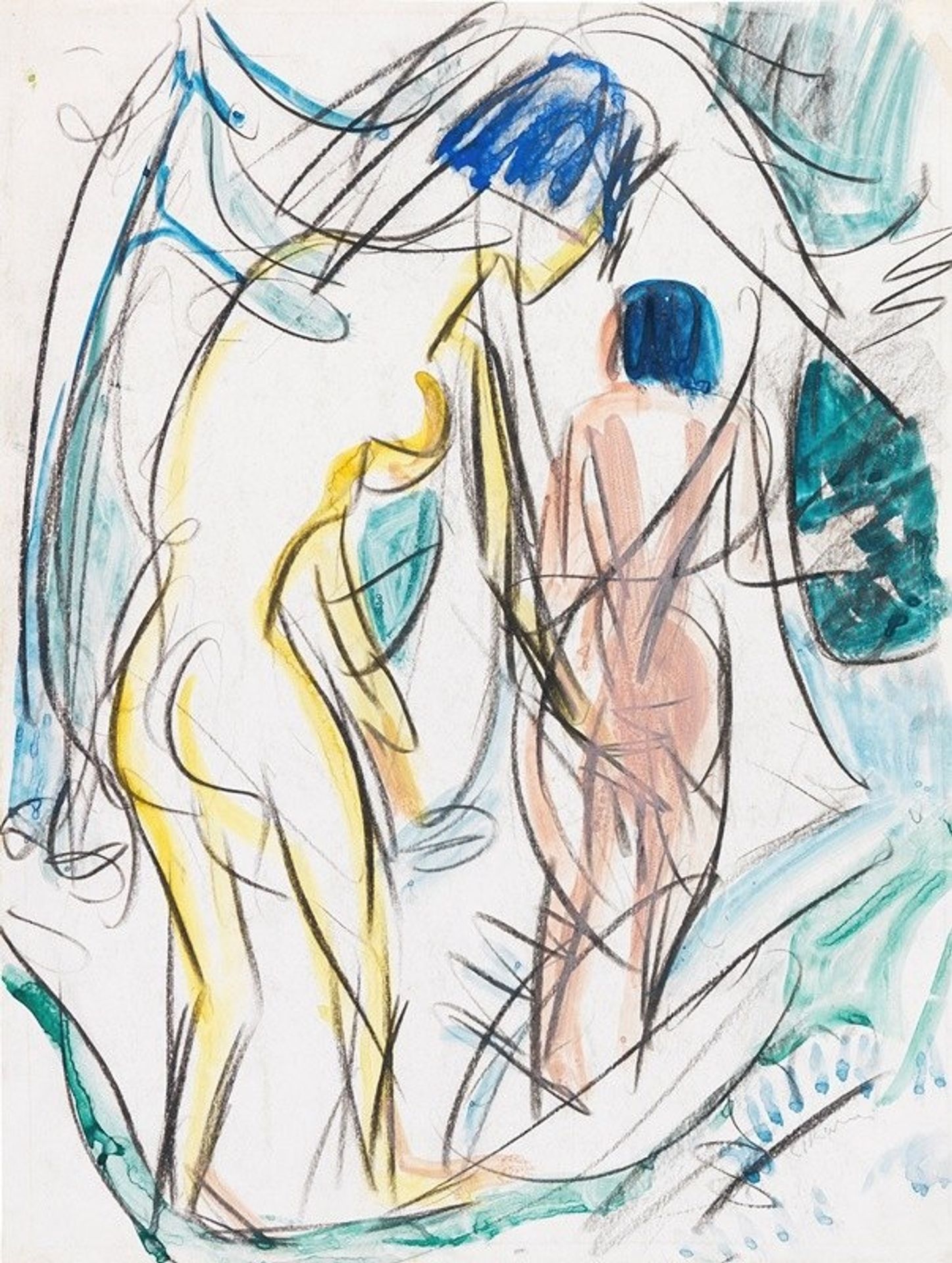 Zwei Akte im Walde by Ernst Ludwig Kirchner