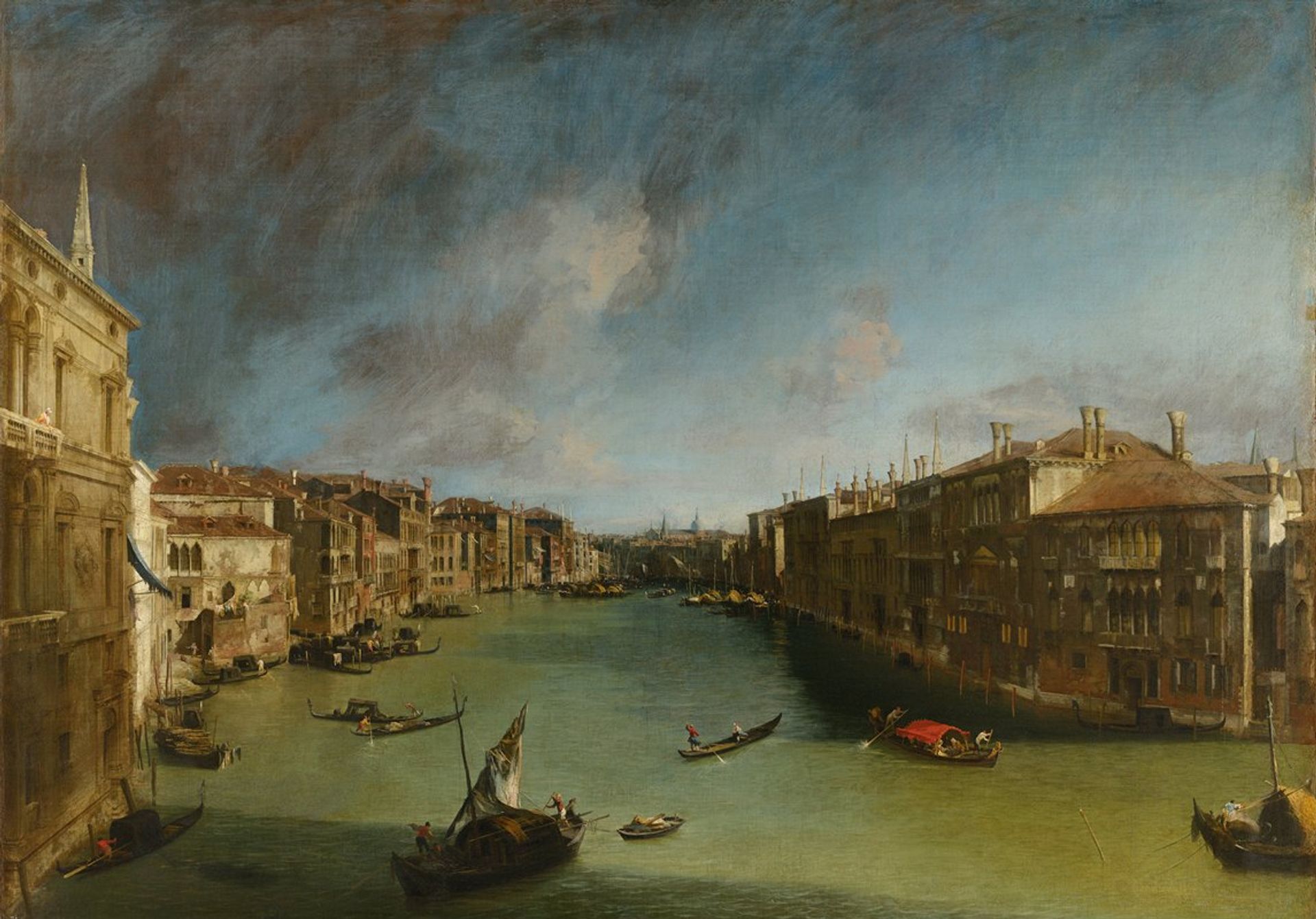 Grand Canal from Palazzo Balbi towards the Rialto by Canaletto