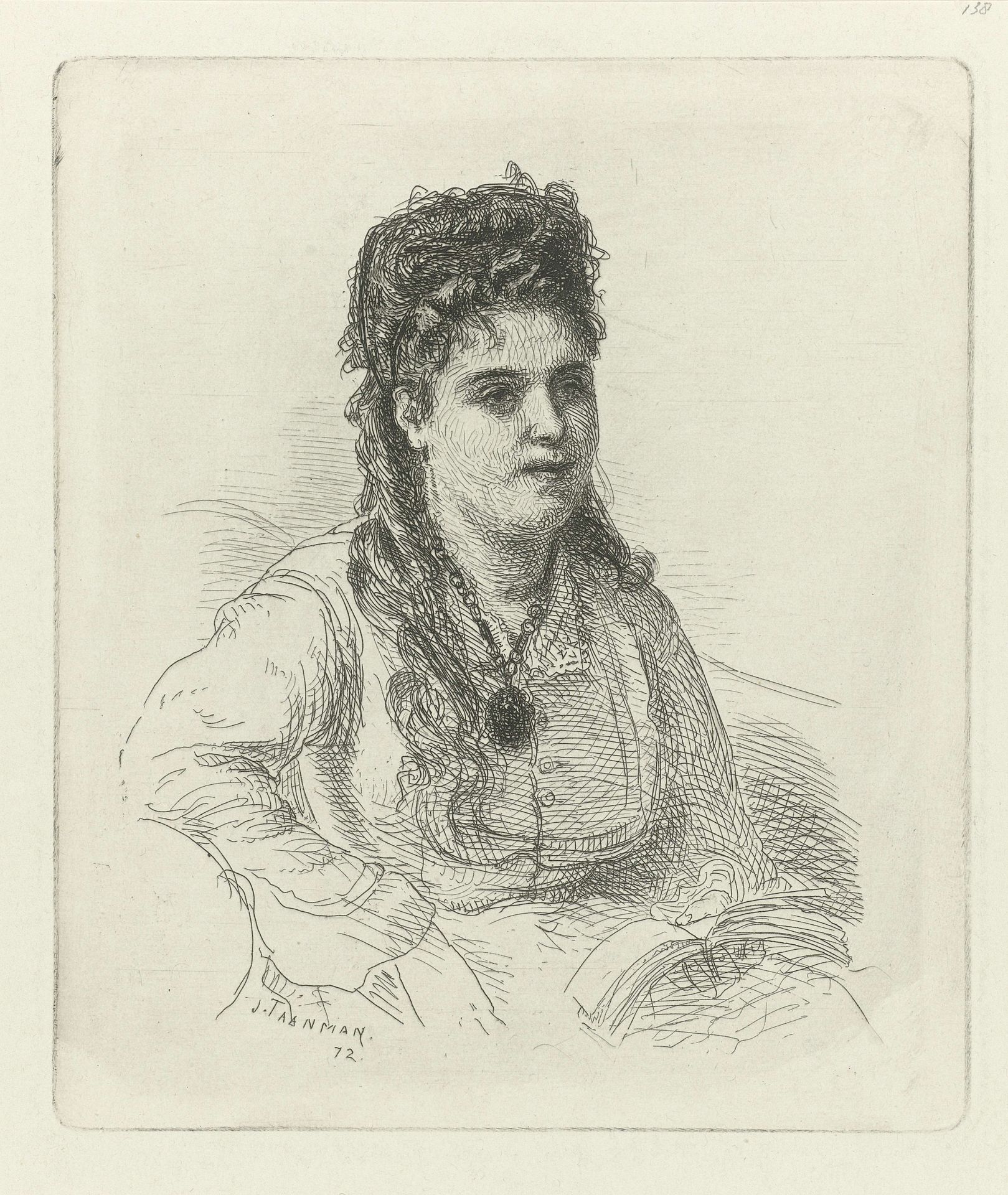Jonge vrouw met medaillon by Jacob Taanman
