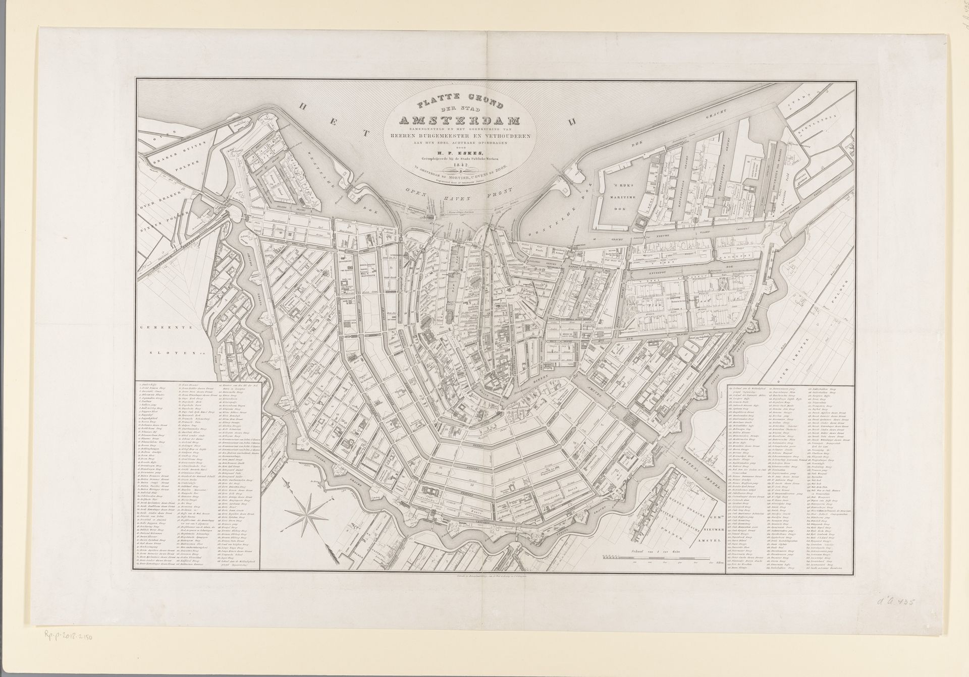Plattegrond van Amsterdam by Daniël (II) Veelwaard