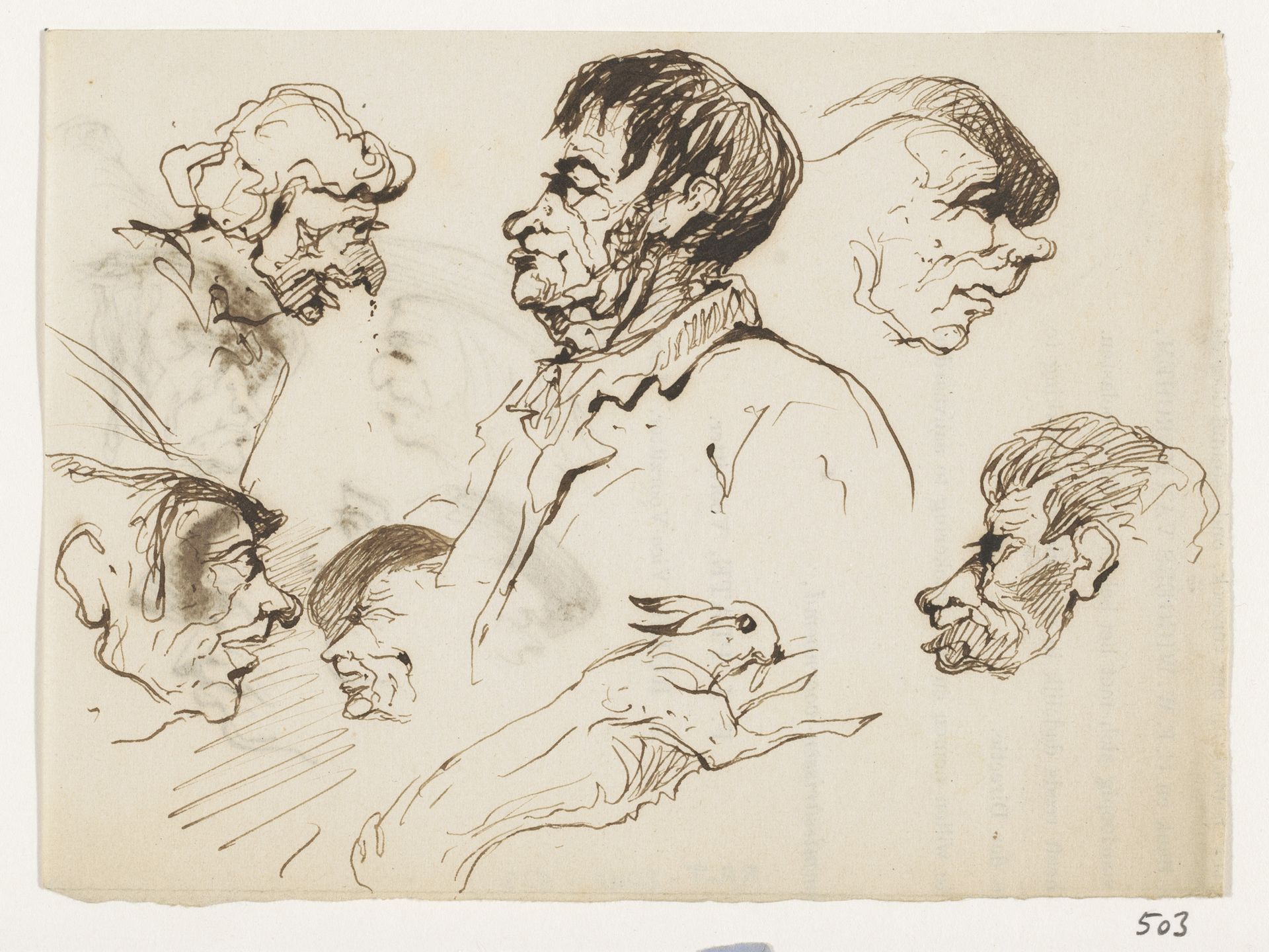 Koppen en een haas by Johannes Tavenraat