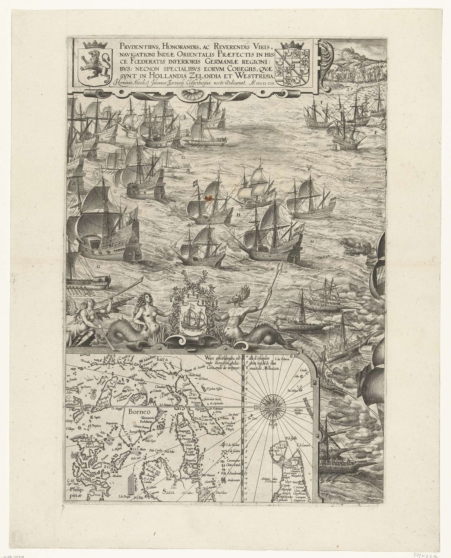 Overwinning op de Portugese vloot voor Bantam (linkerblad), 1601 by Anonymous