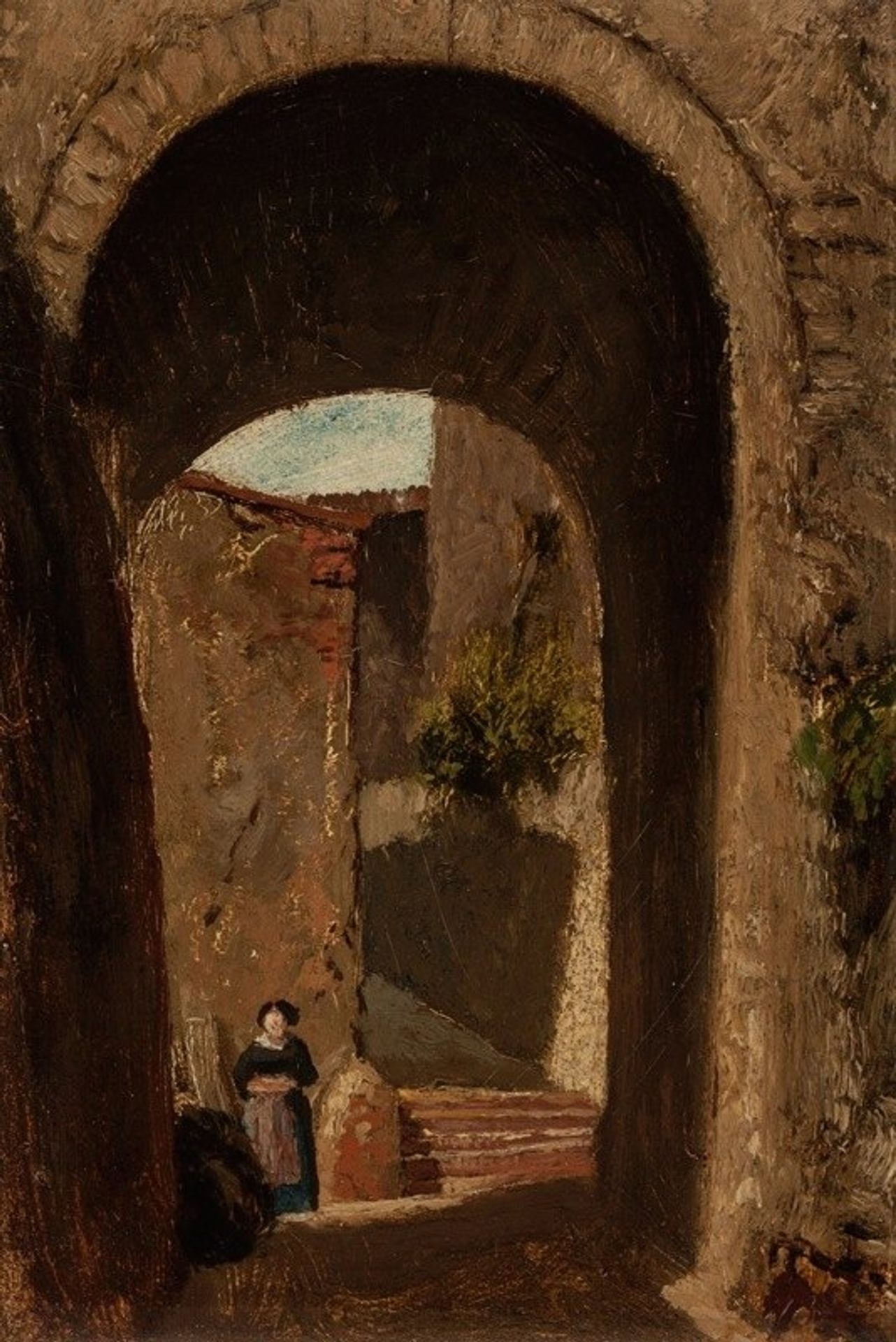 Archway with Woman by Elihu Vedder