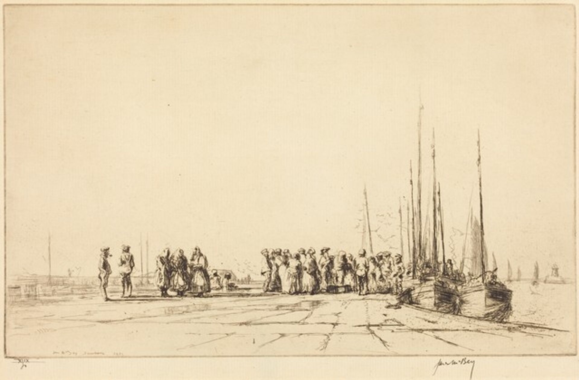 The Fishmarket, Stonehaven by James McBey