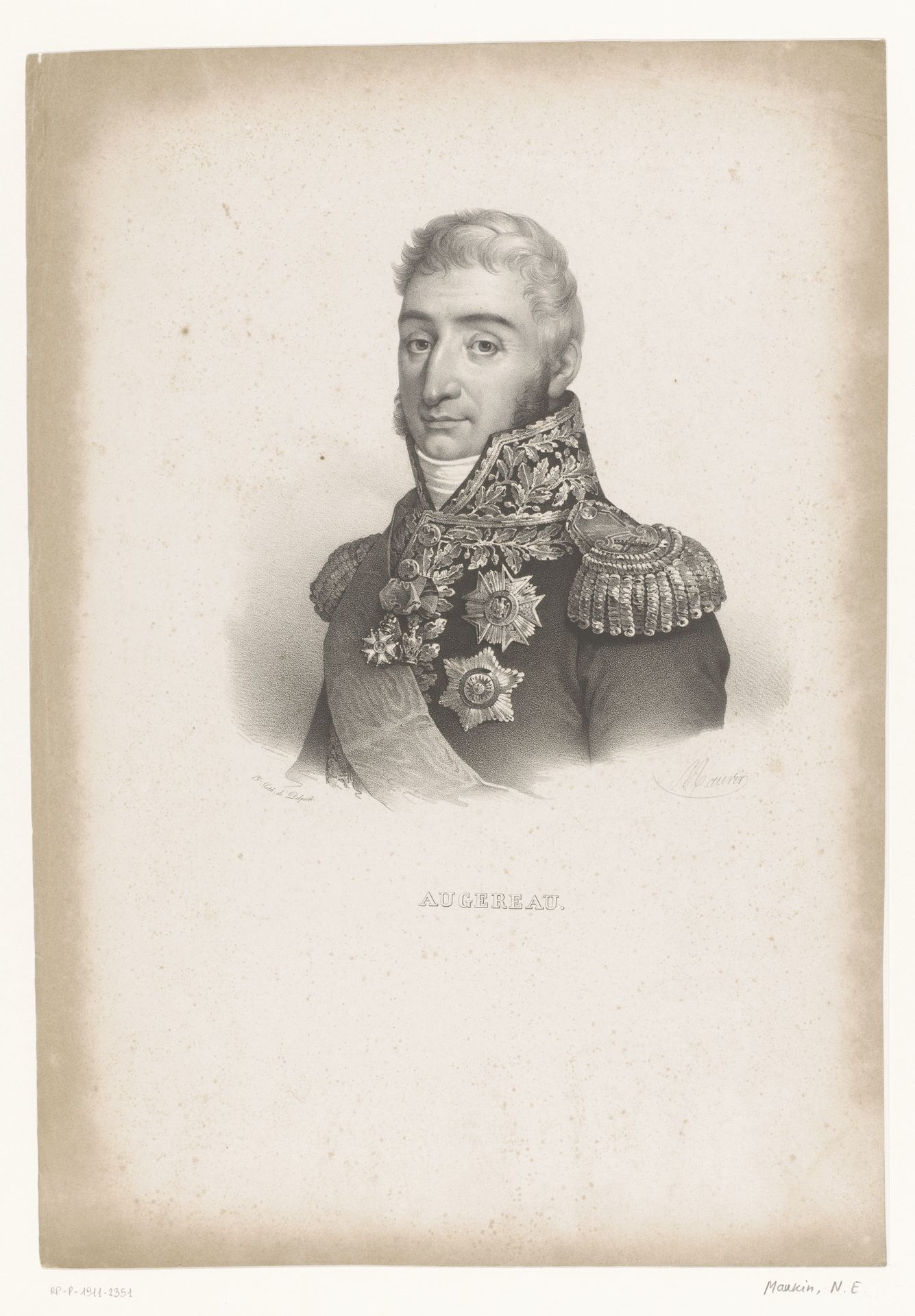 Portret van Pierre François Charles Augereau, hertog van Castiglione by Nicolas Maurin