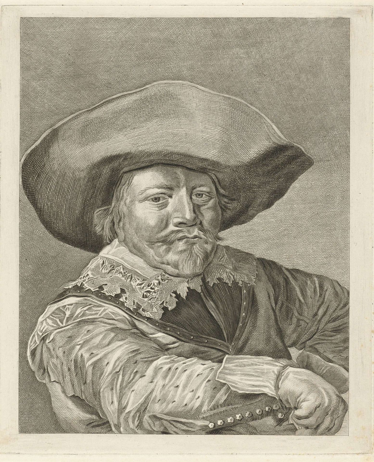 Portret van een man in 17e-eeuws kostuum by Pieter de Mare