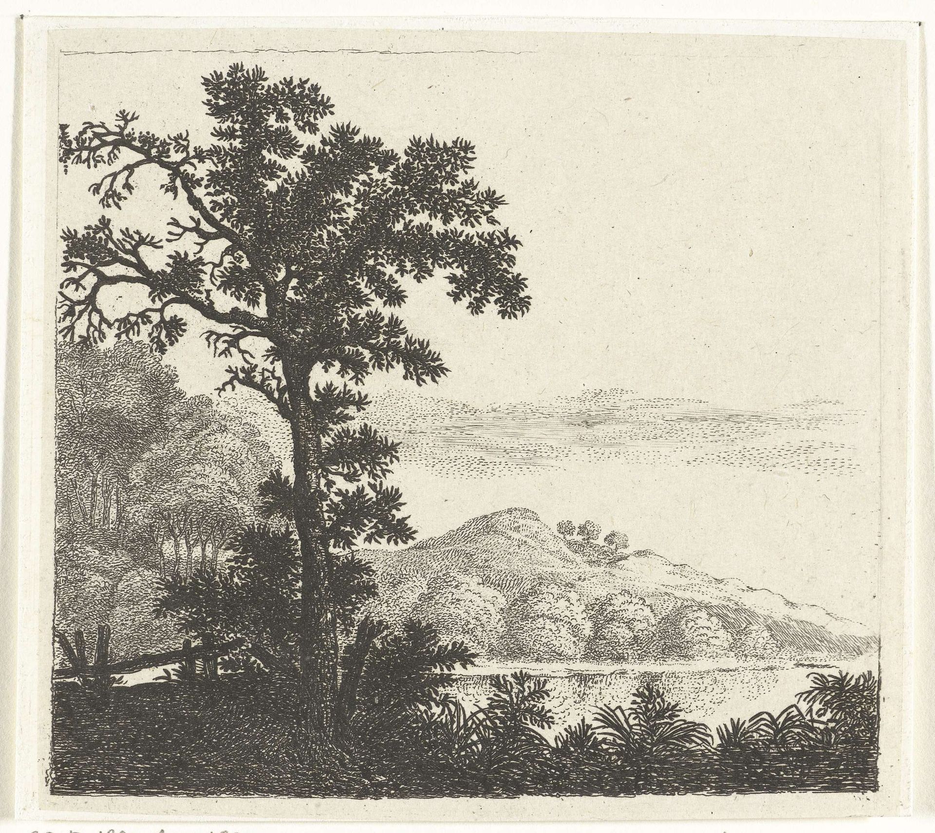 Landschap met boom bij een rivieroever by William Young Ottley