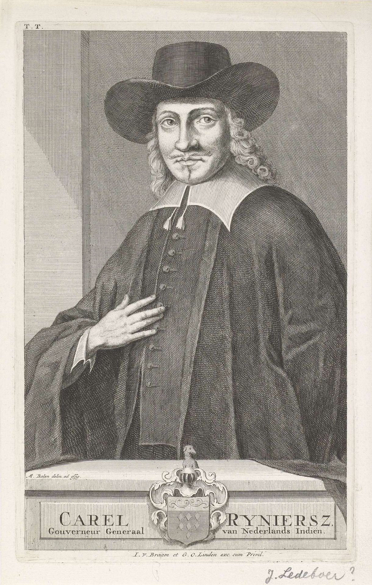 Portret van Carel Reyniersz by Isaac Ledeboer