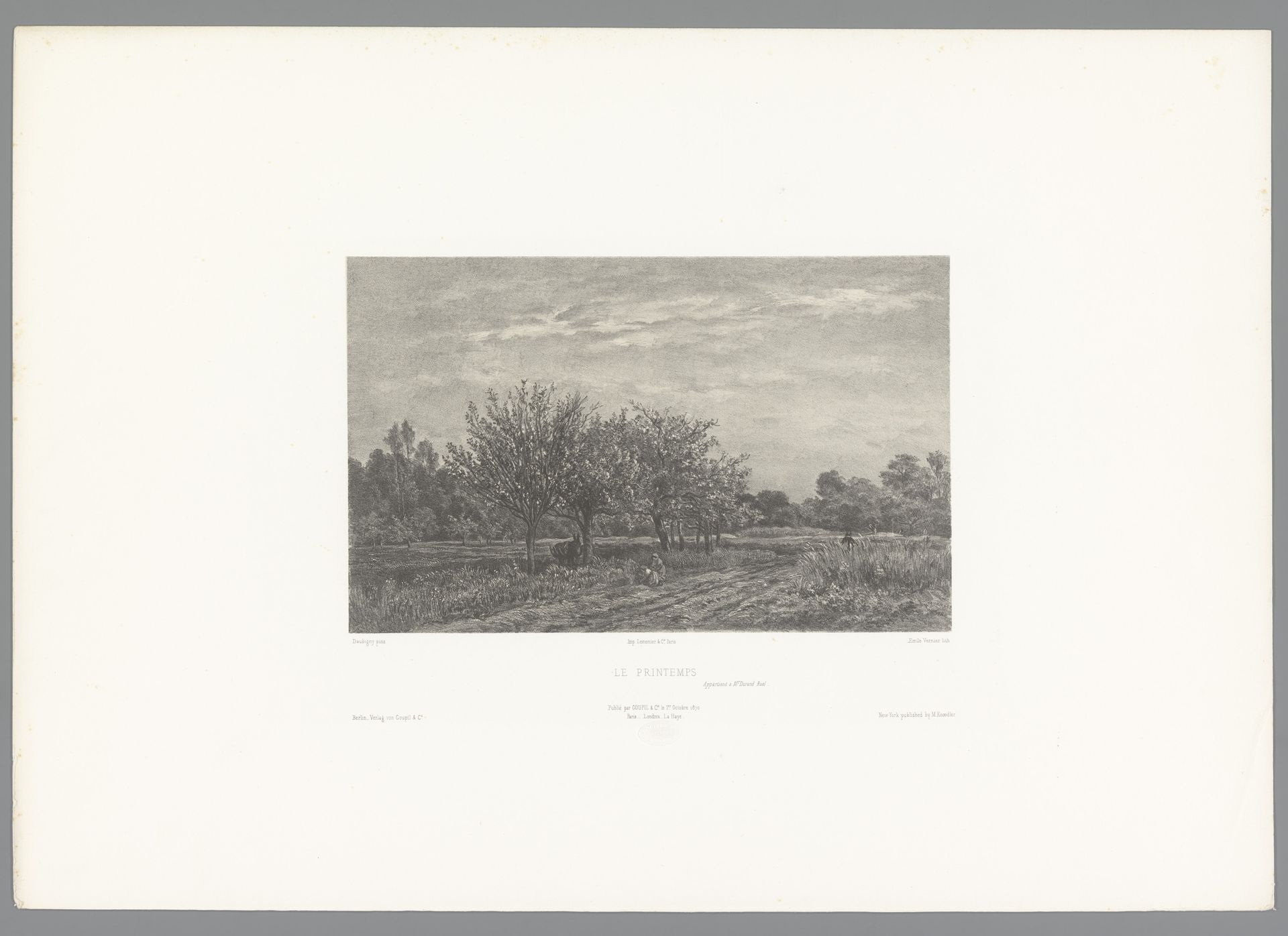 Landweg met vrouwen en een ezel by Emile Louis Vernier