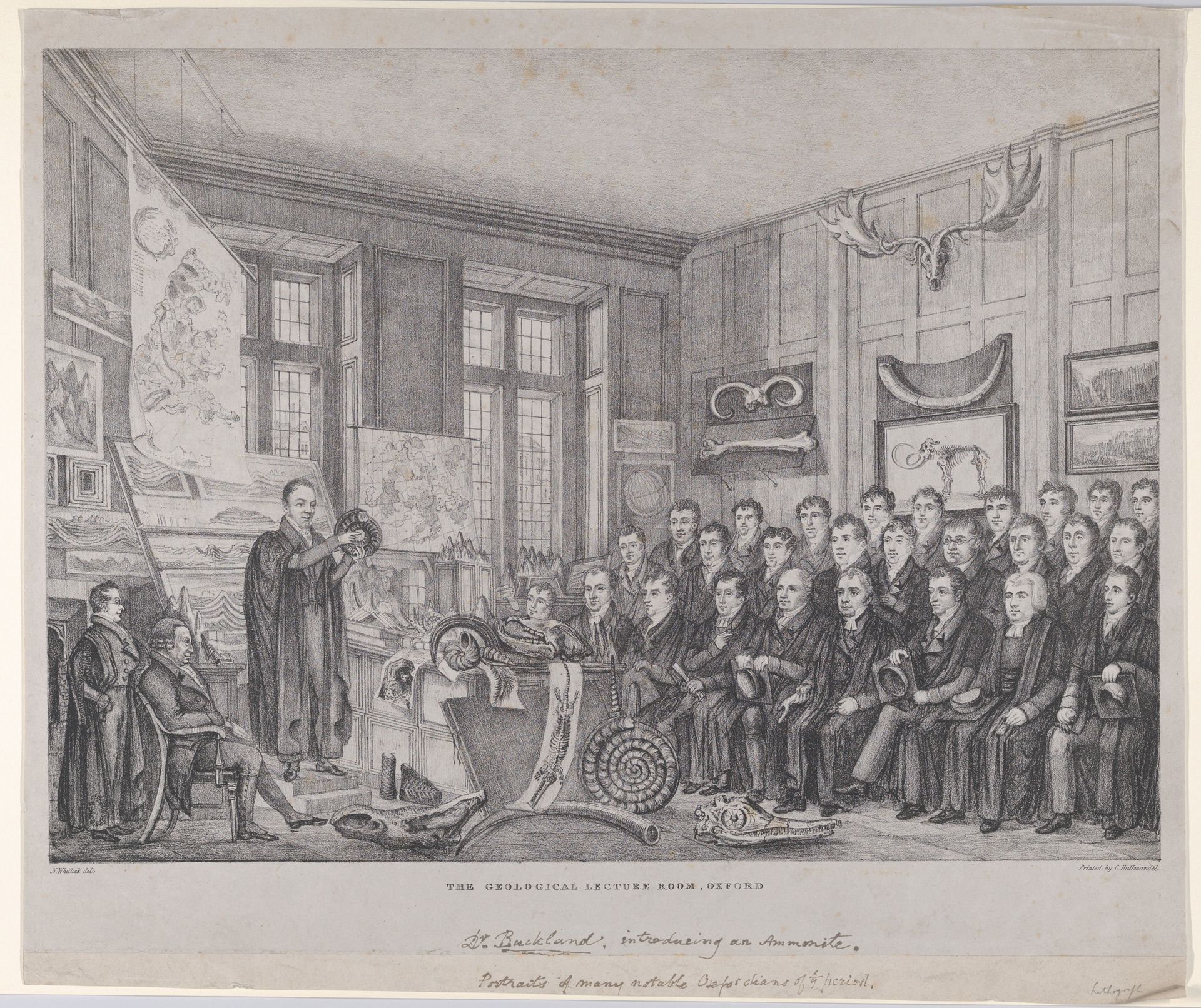 The Geological Lecture Room, Oxford: Dr. William Buckland Lecturing on February 15, 1823 by Nathaniel Whittock