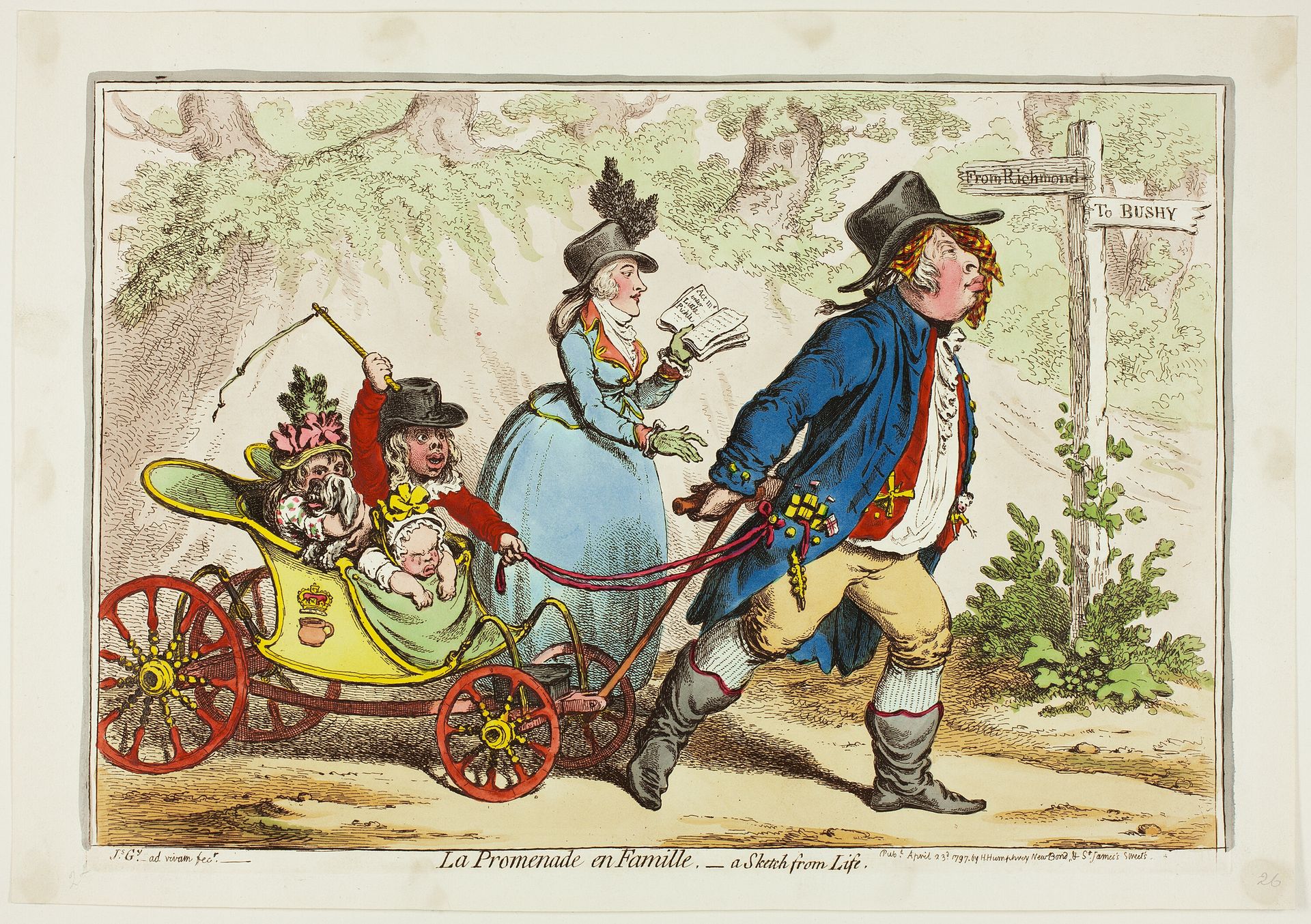 La Promenade en Famille- A Sketch from Life by James Gillray
