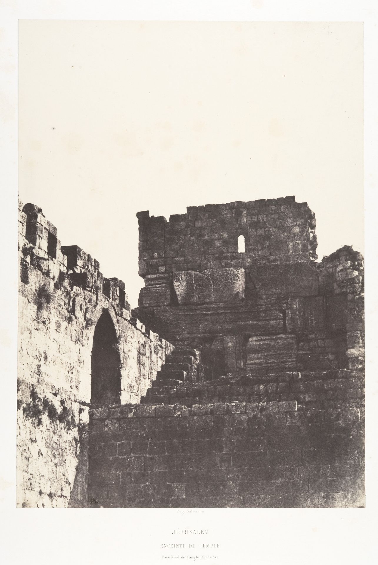 Jérusalem, Enceinte du Temple, Face Nord de l'angle Nord-Est by Auguste Salzmann