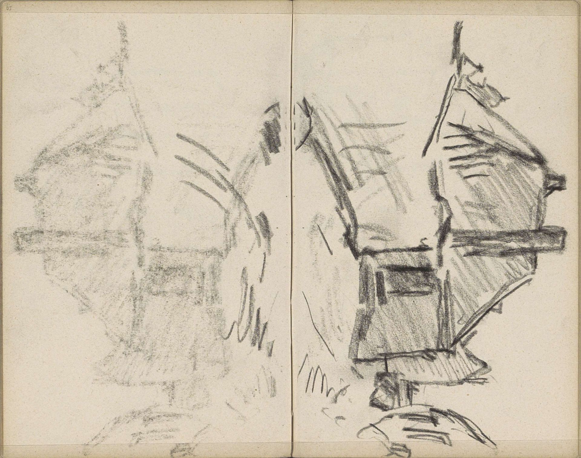 Gezicht op huizen, mogelijk in de Marnixstraat te Amsterdam by George Hendrik Breitner
