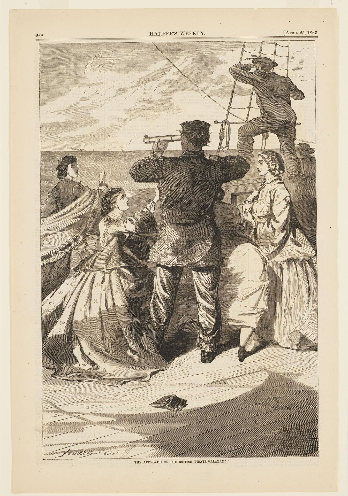 The Approach of the British Pirate "Alabama" by Anonymous