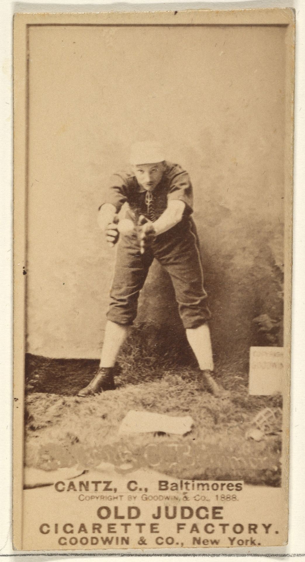 Gantz, Catcher, Baltimore Orioles, from the Old Judge series (N172) for Old Judge Cigarettes by Goodwin & Company
