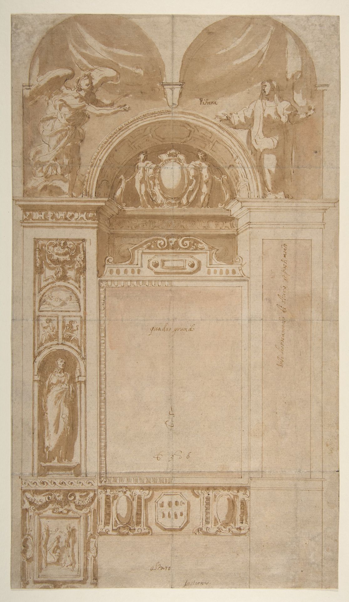 Design for a Reredos or Frame and Setting for an Altar Painting by Pomarancio (Cristoforo Roncalli)