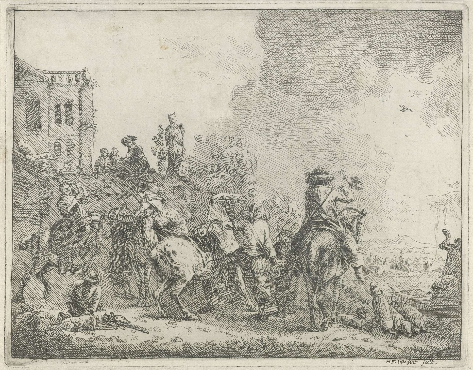 Valkenjacht by Hendrik Frans van Lint