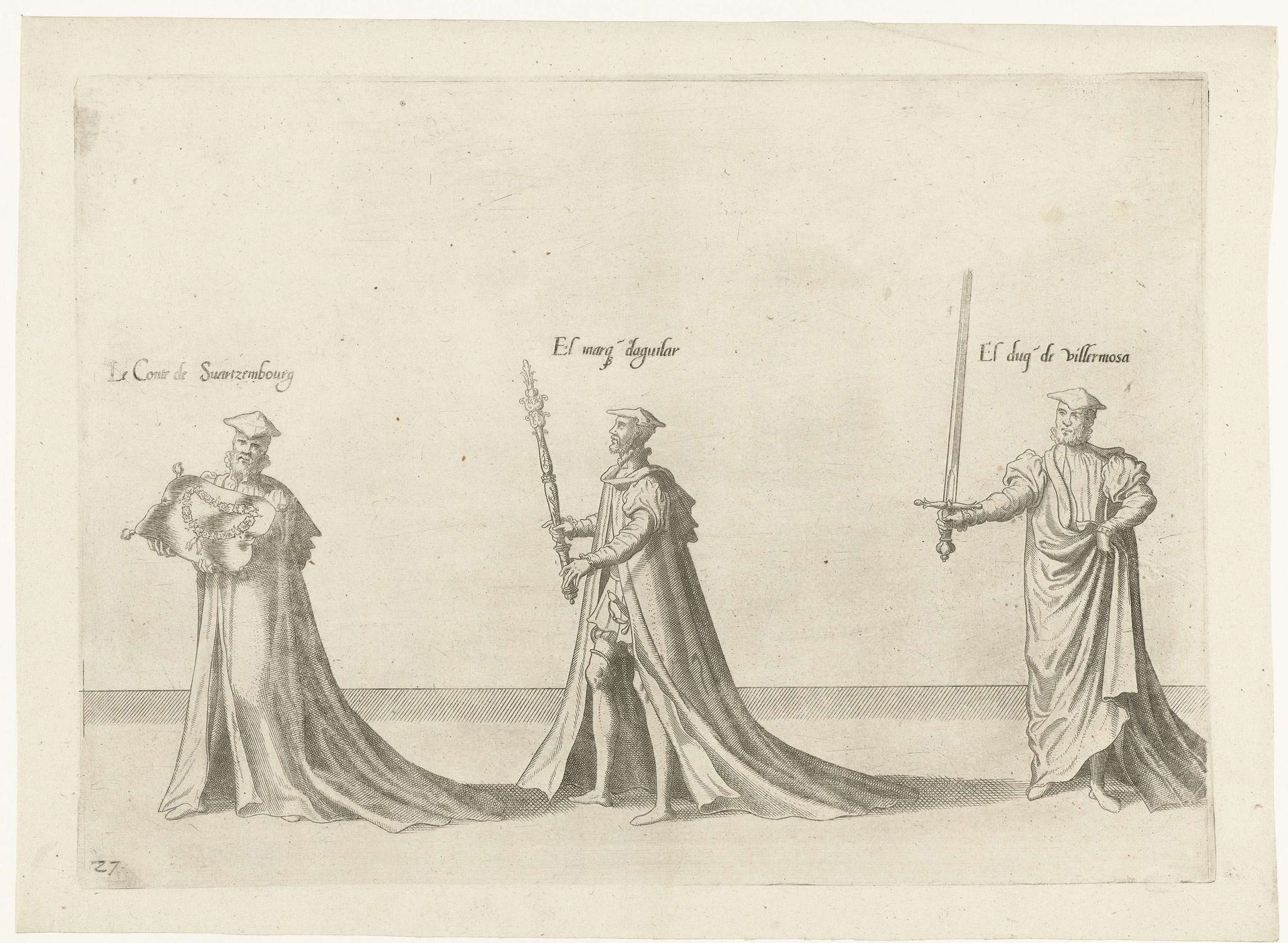 Deel van de optocht, nr. 27 by Joannes van (I) Doetechum
