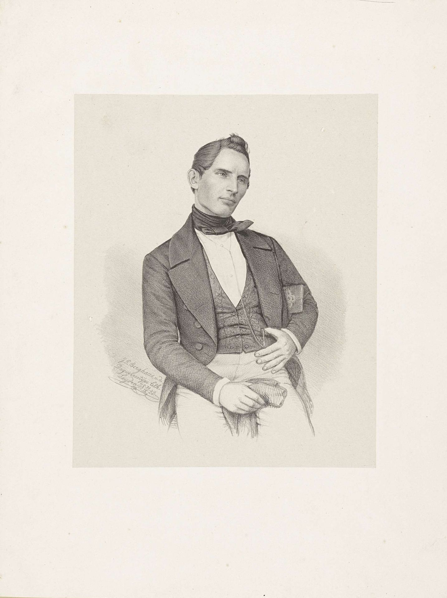 Portret van Adam Ernest Z'Narimuntow Waszklewicz by Johann Peter Berghaus