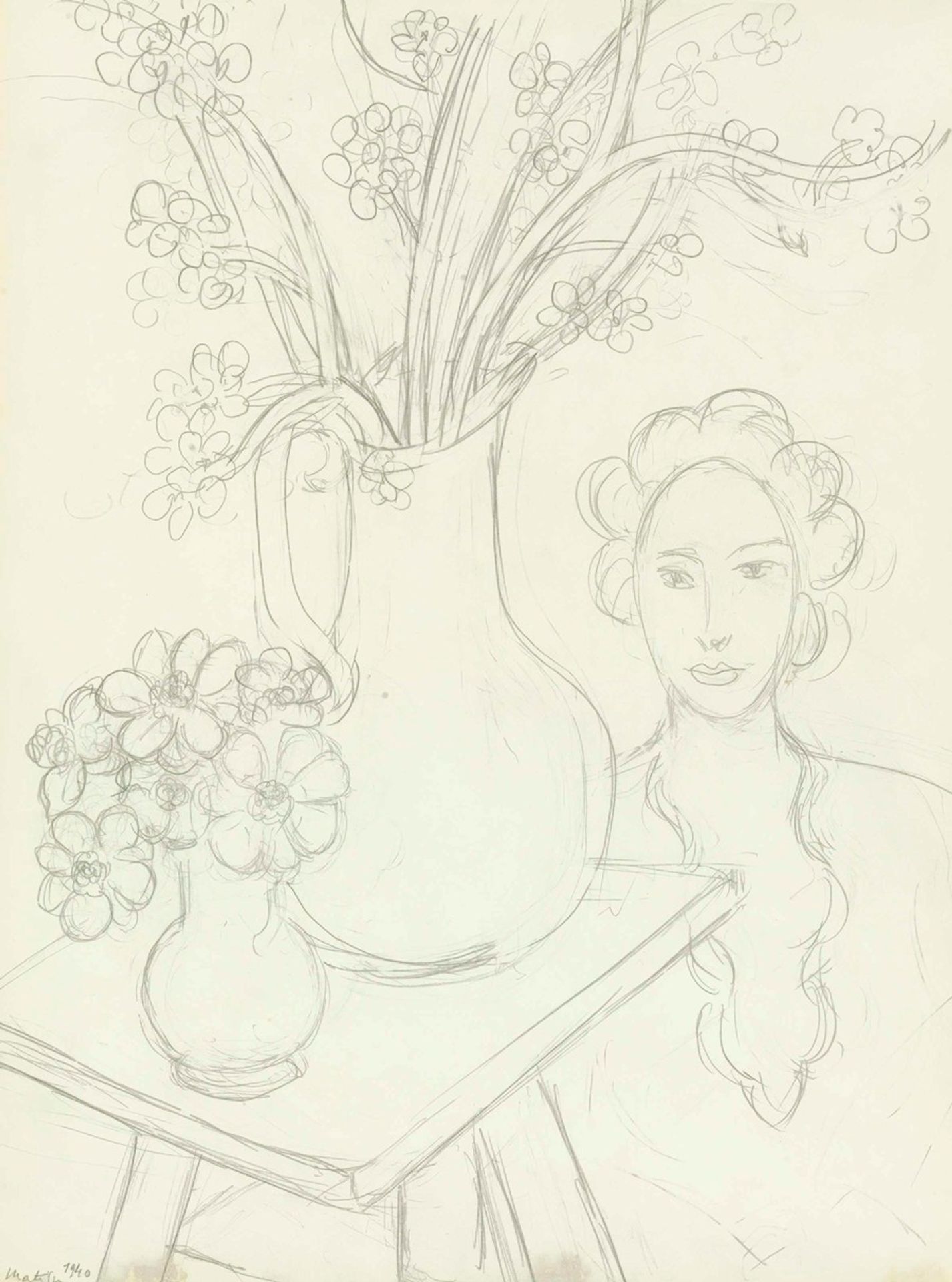 Femme et bouquets by Henri Matisse