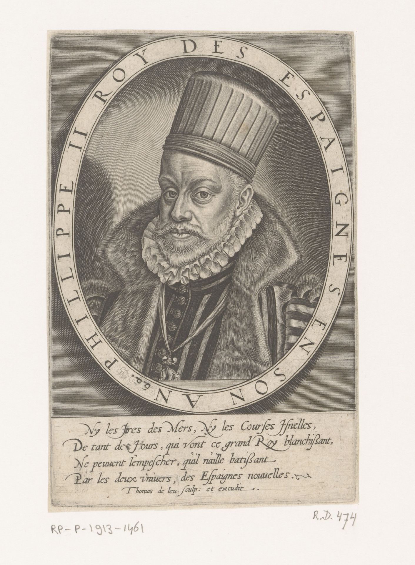 Portret van Filips II, koning van Spanje by Thomas de Leu