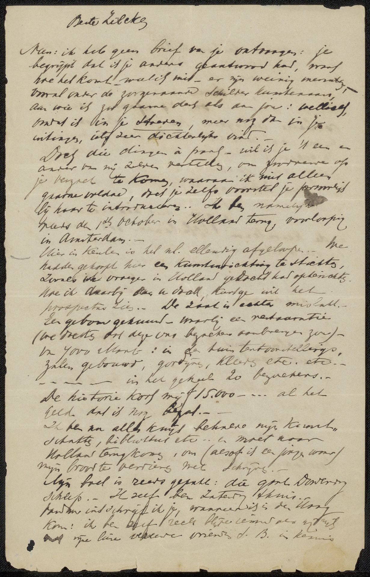 Brief aan Philip Zilcken by Jan Zürcher