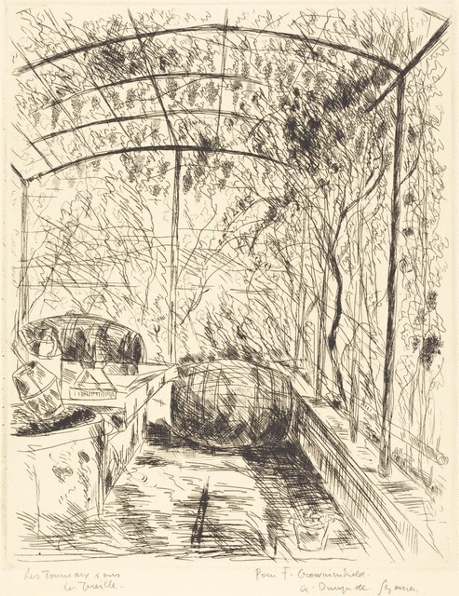 Les Tonneaux sous la Treille by Andre Dunoyer de Segonzac