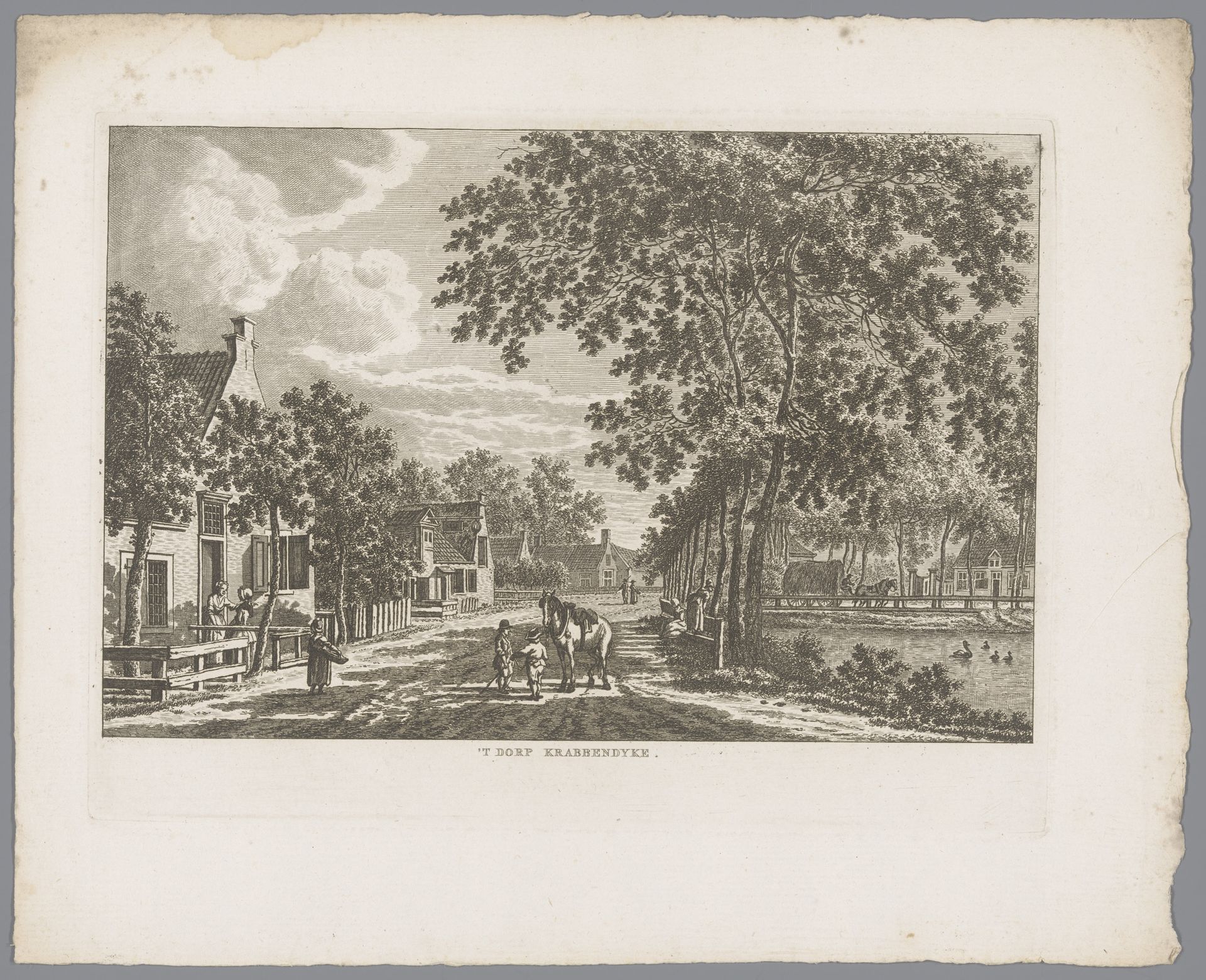Gezicht op Krabbendijke by Carel Frederik (I) Bendorp