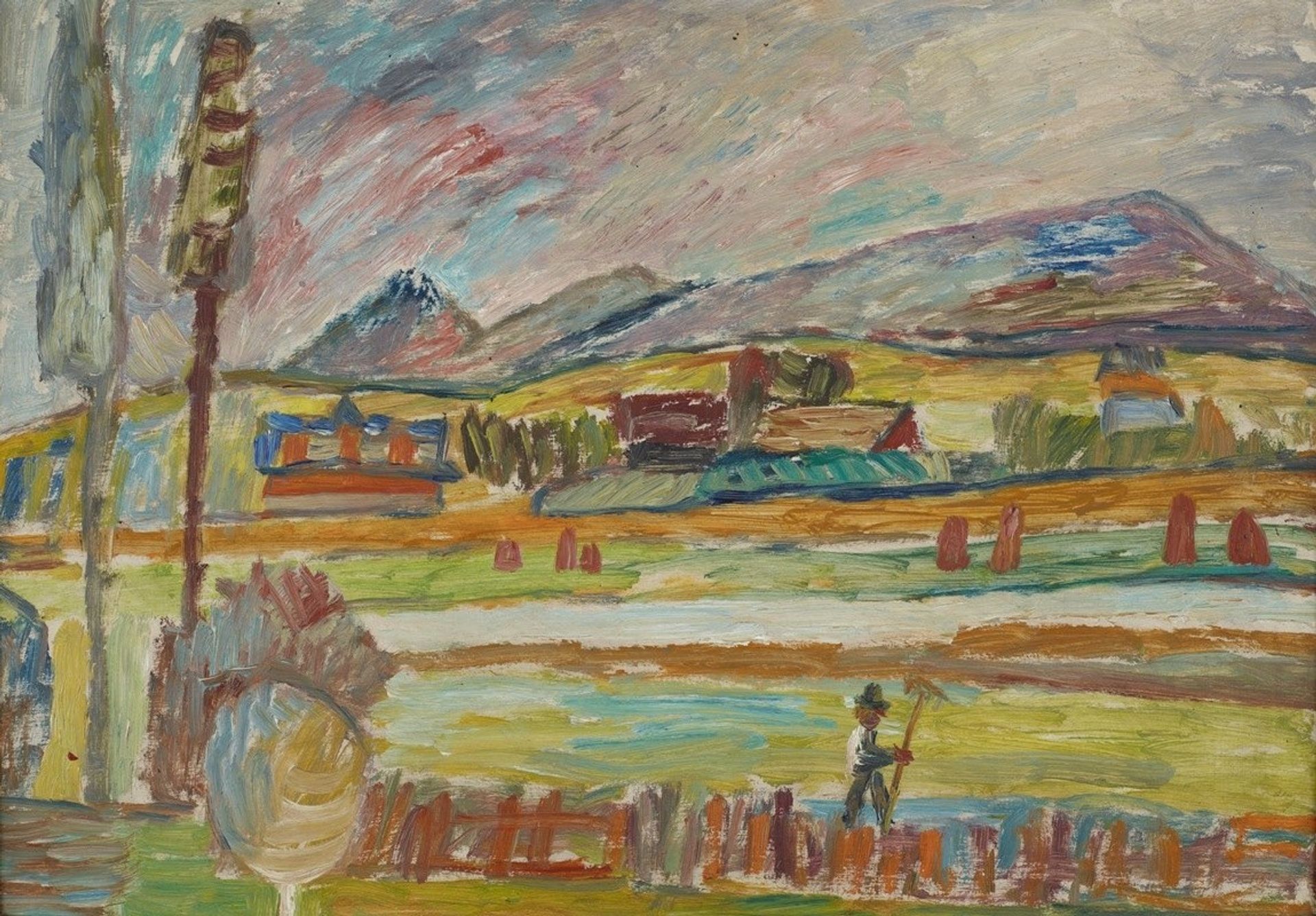 Peasant with a Rake by Sasza Blonder