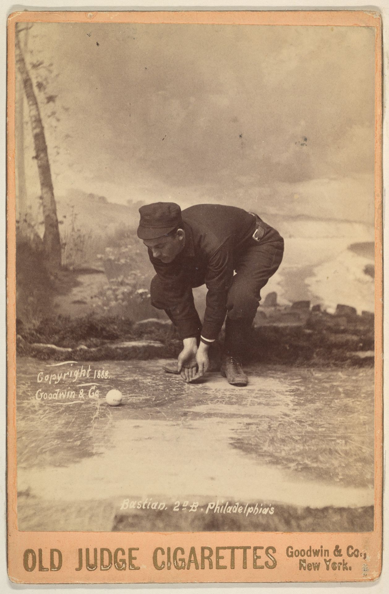 Bastian, 2nd Base, Philadelphia, from the series Old Judge Cigarettes by Goodwin & Company