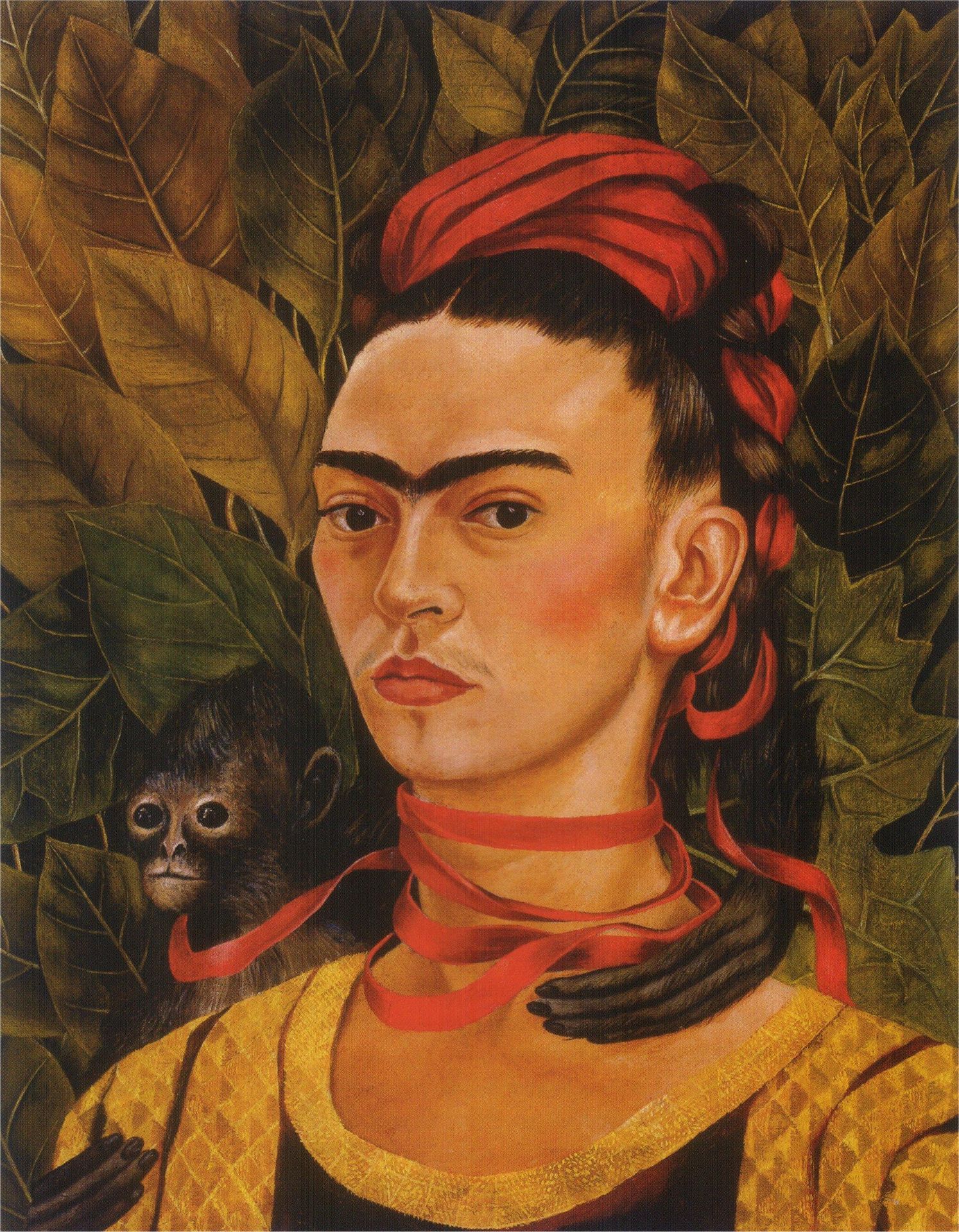 Self Portrait with Monkey - Frida Kahlo | Artera