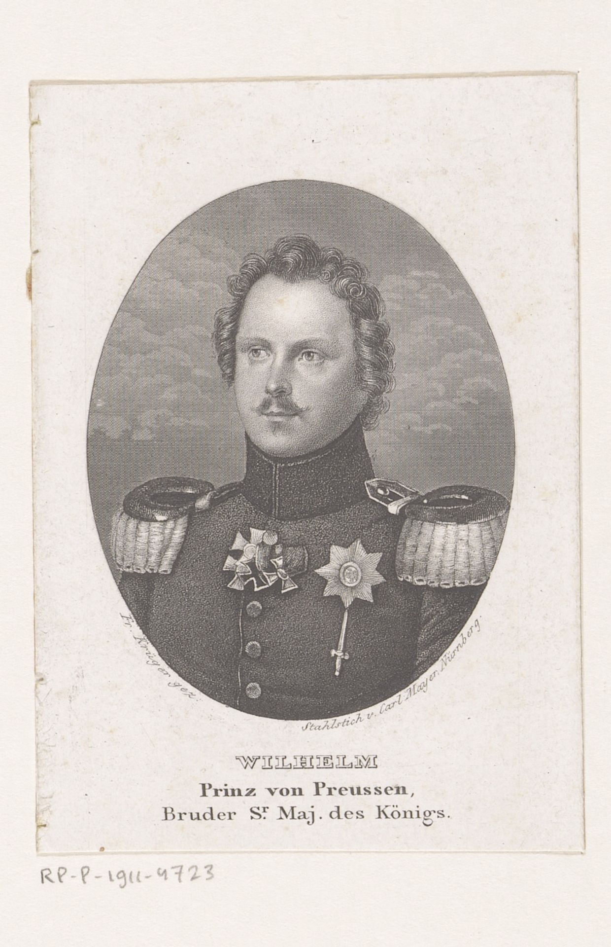 Portret van Willem van Pruisen by Carl Mayer