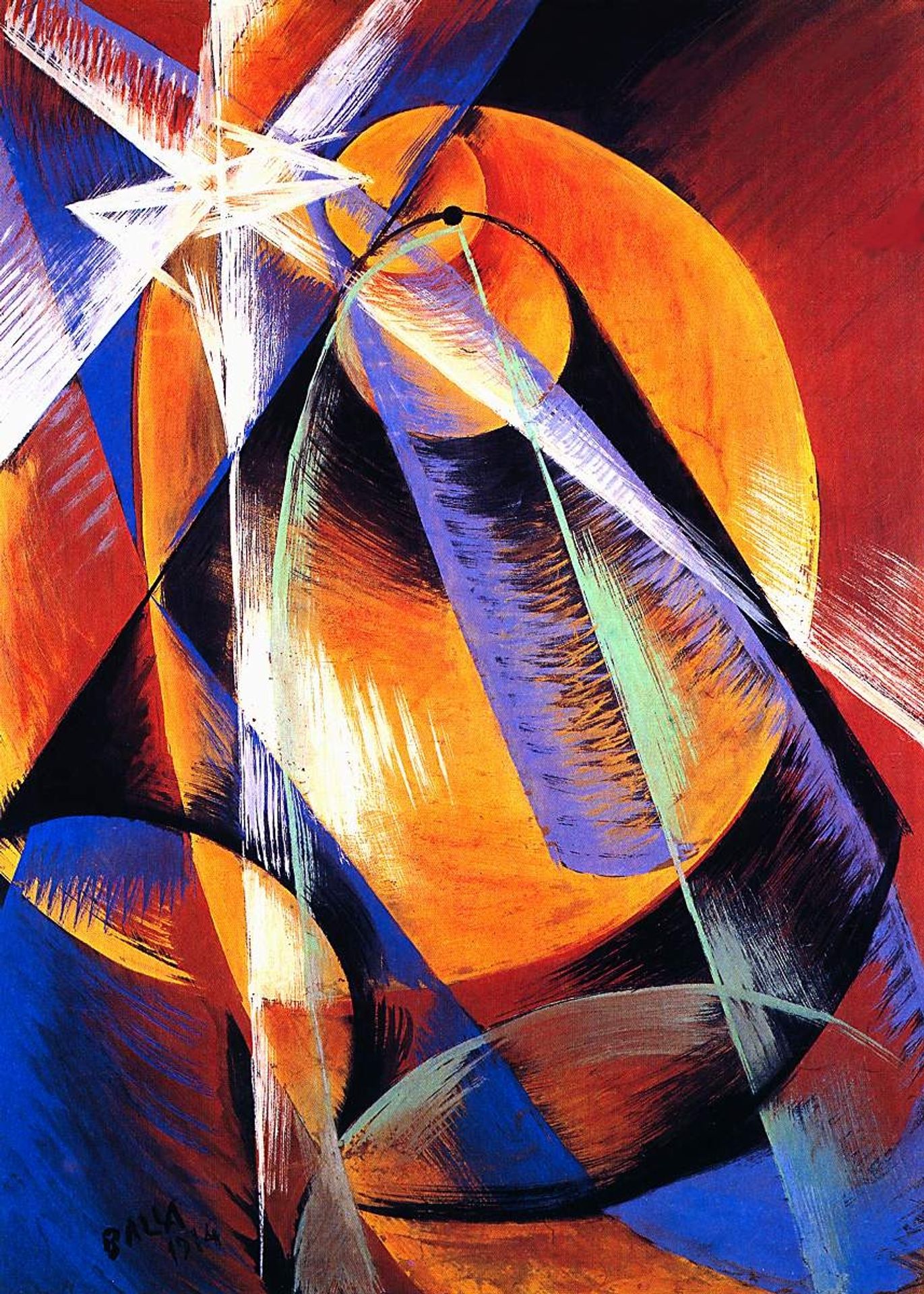 Planet Mercury passing in front of the Sun by Giacomo Balla