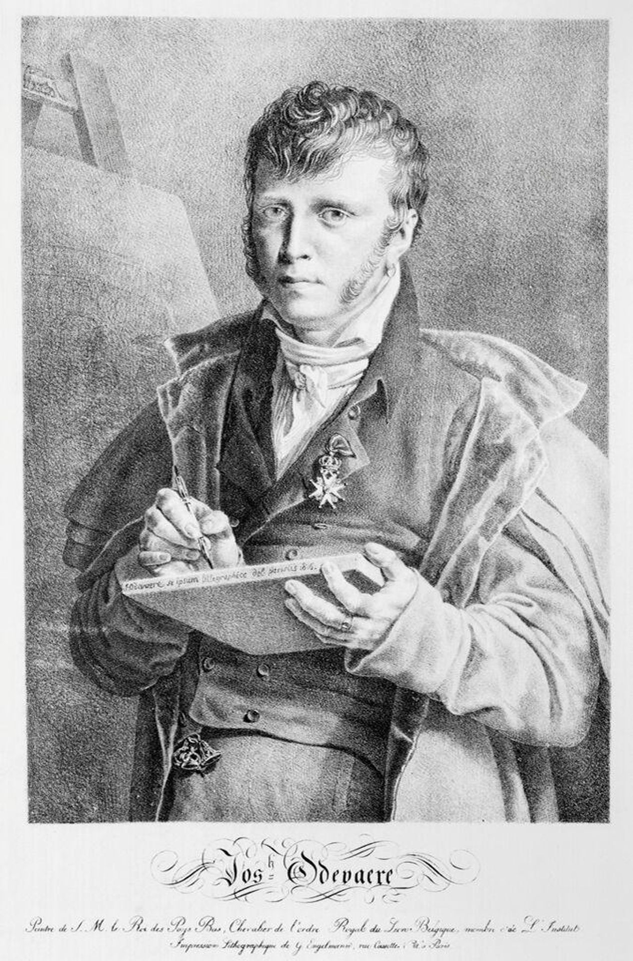 The Artist Drawing on Stone by Joseph Odevaere