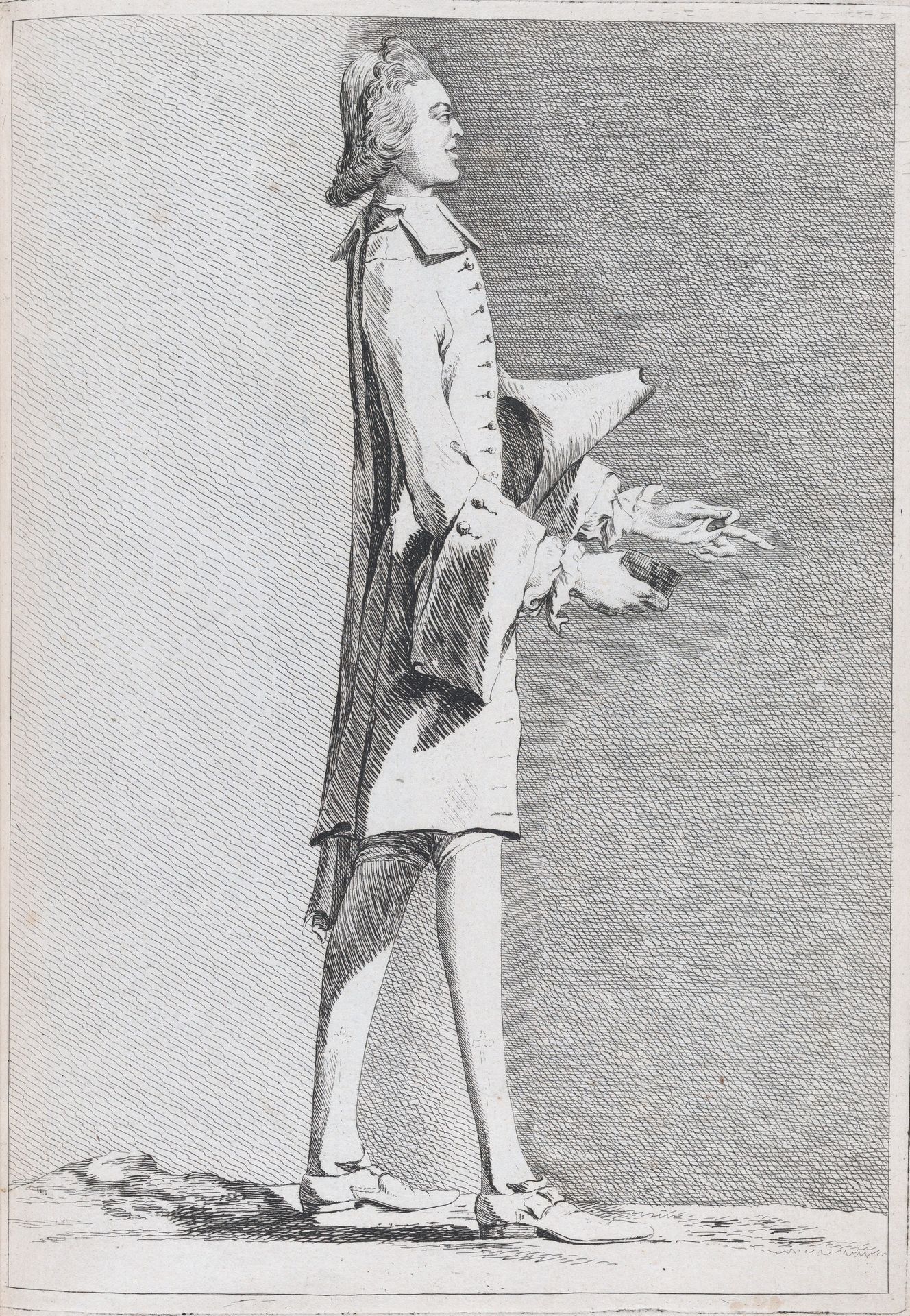 Abbot Emeric Brulon (?), pl. XI from "Recueil de caricatures" by Ange-Laurent de La Live de Jully