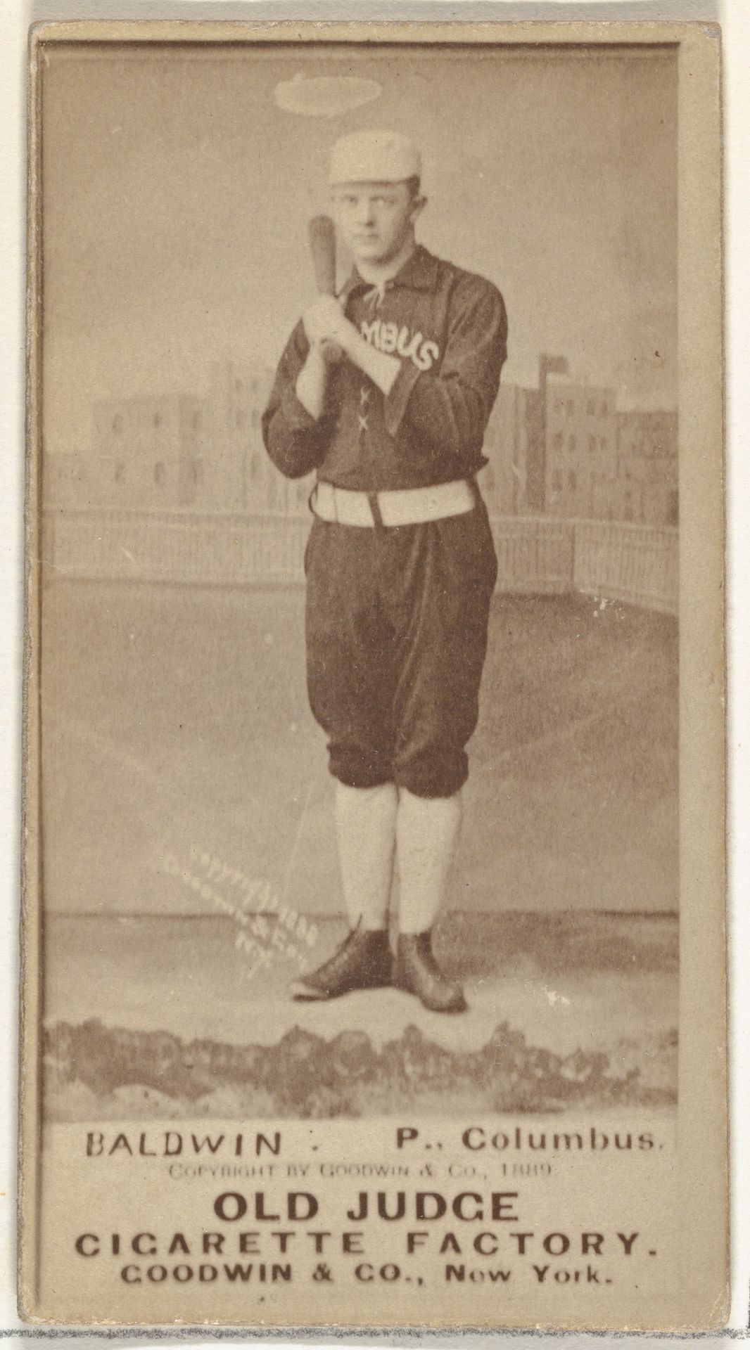 Marcus Elmore "Fido" Baldwin, Pitcher, Cleveland, from the Old Judge series (N172) for Old Judge Cigarettes by Goodwin & Company