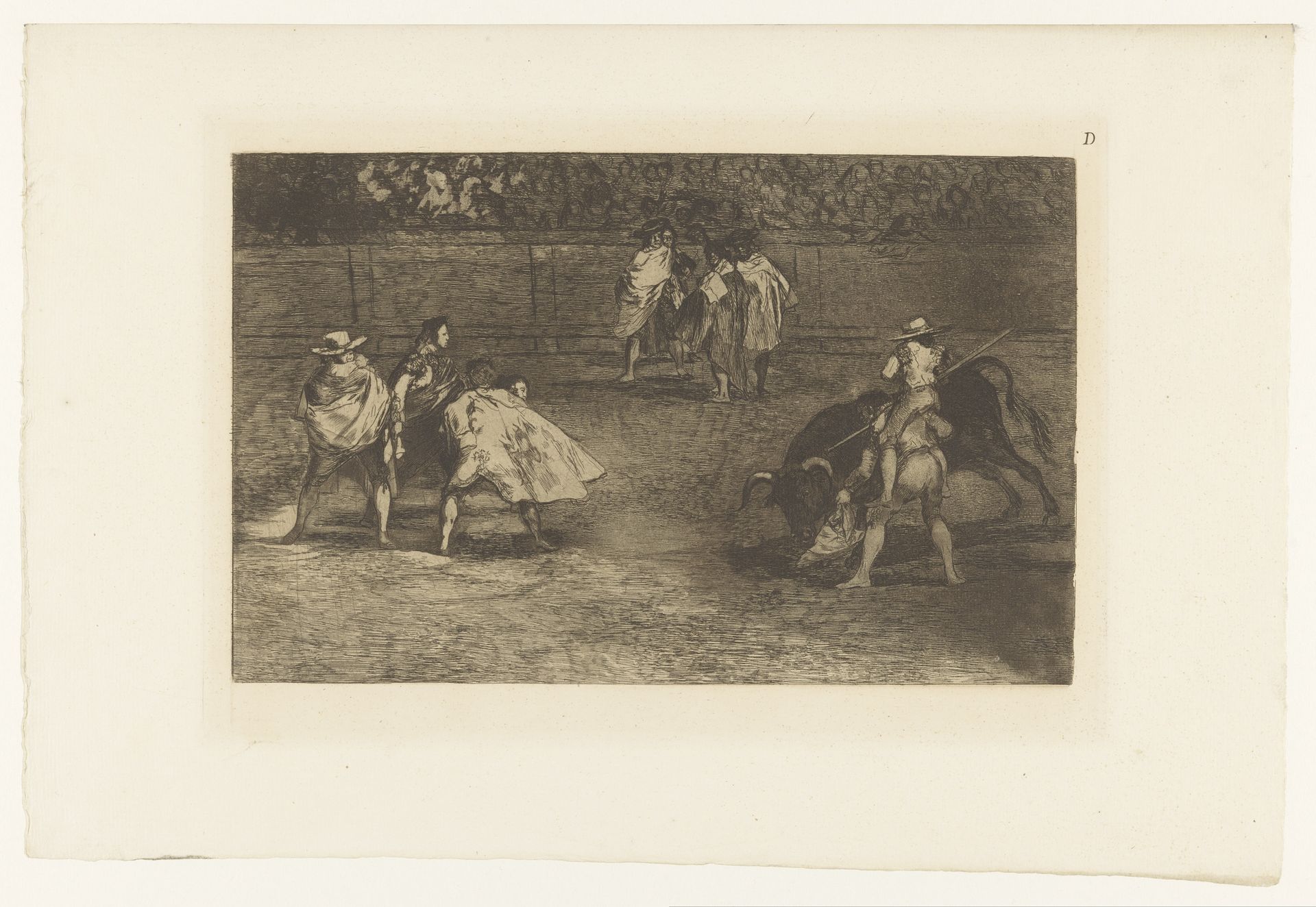 Picador steekt zijn lans in een stier by Francisco de Goya