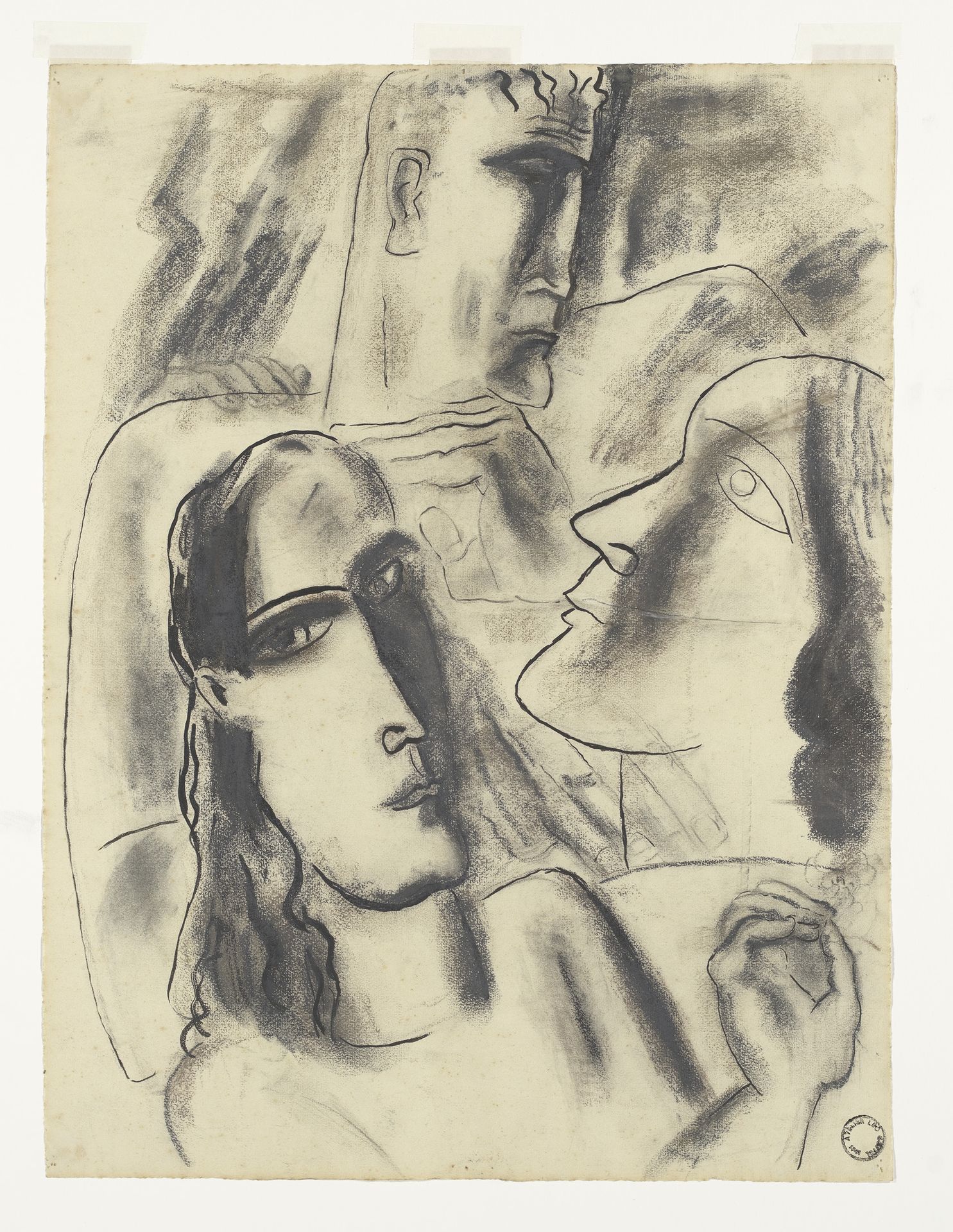 Drie koppen by Leo Gestel