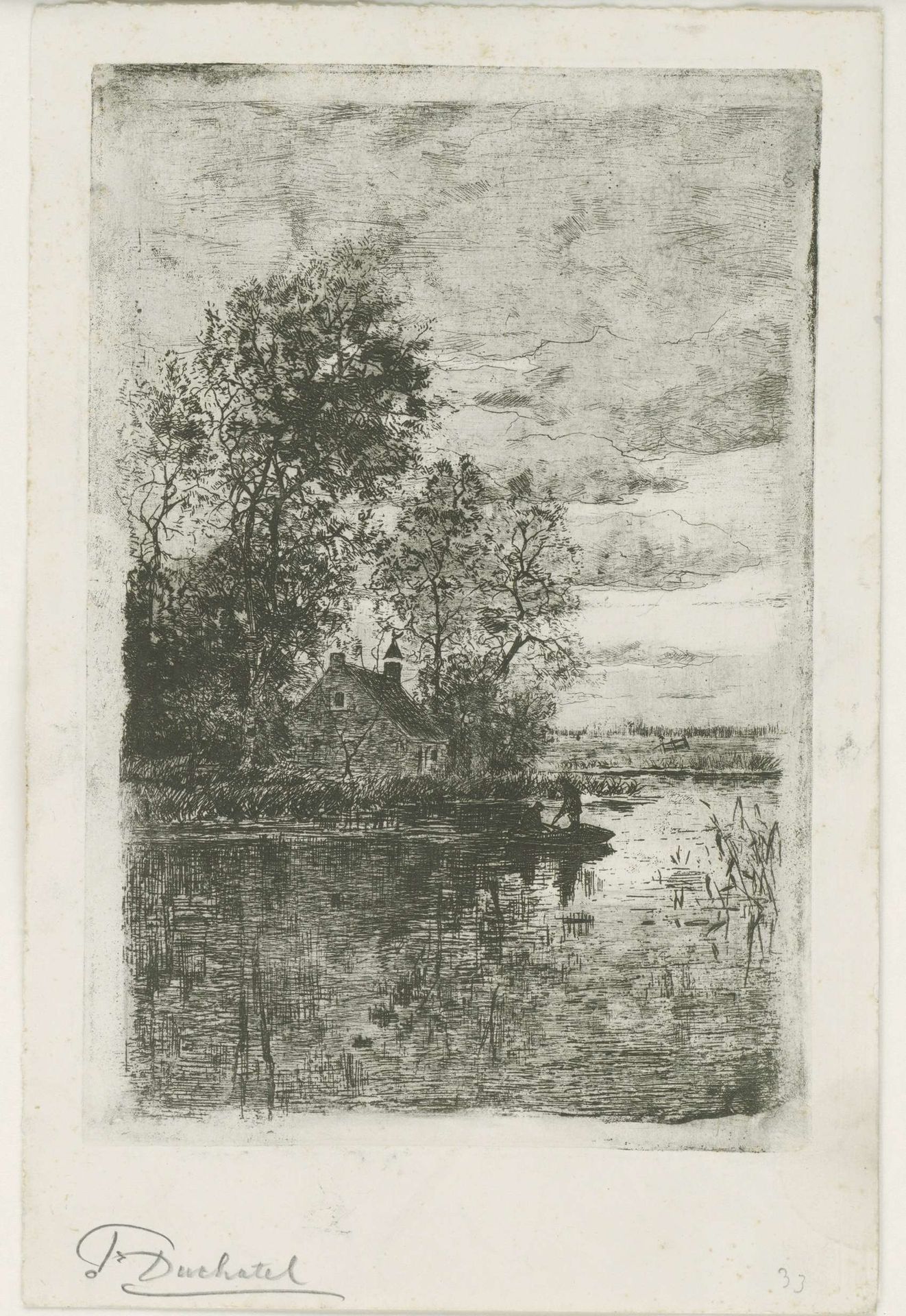 Twee vissers in een boot by Fredericus Jacobus van Rossum du Chattel