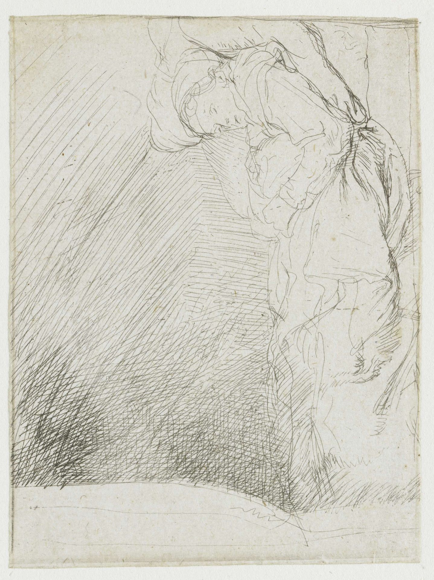 Sheet of studies, with a woman lying ill in bed by Rembrandt van Rijn