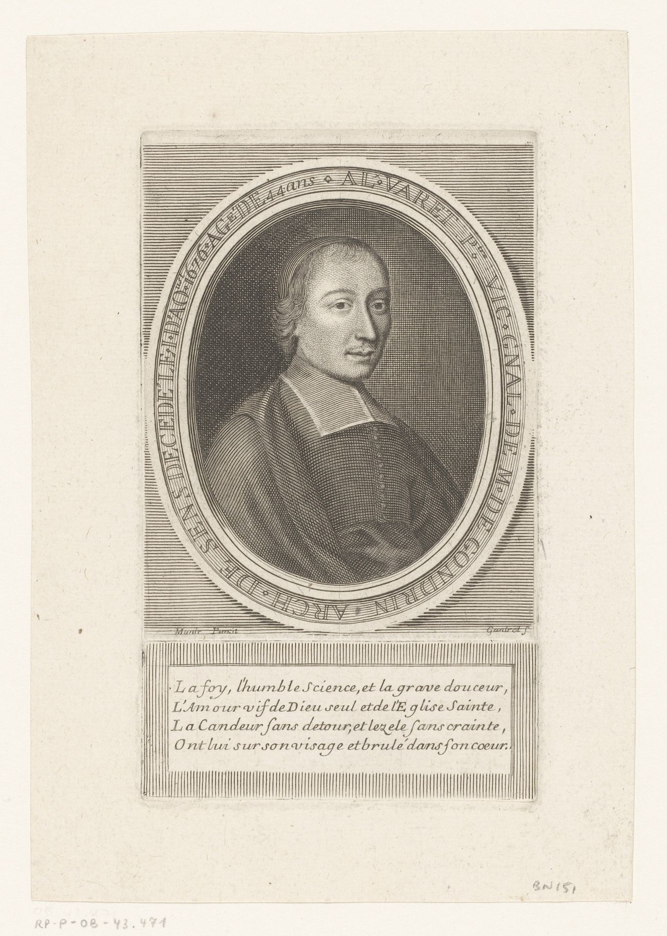 Portret van Alexandre Varet by Étienne Gantrel