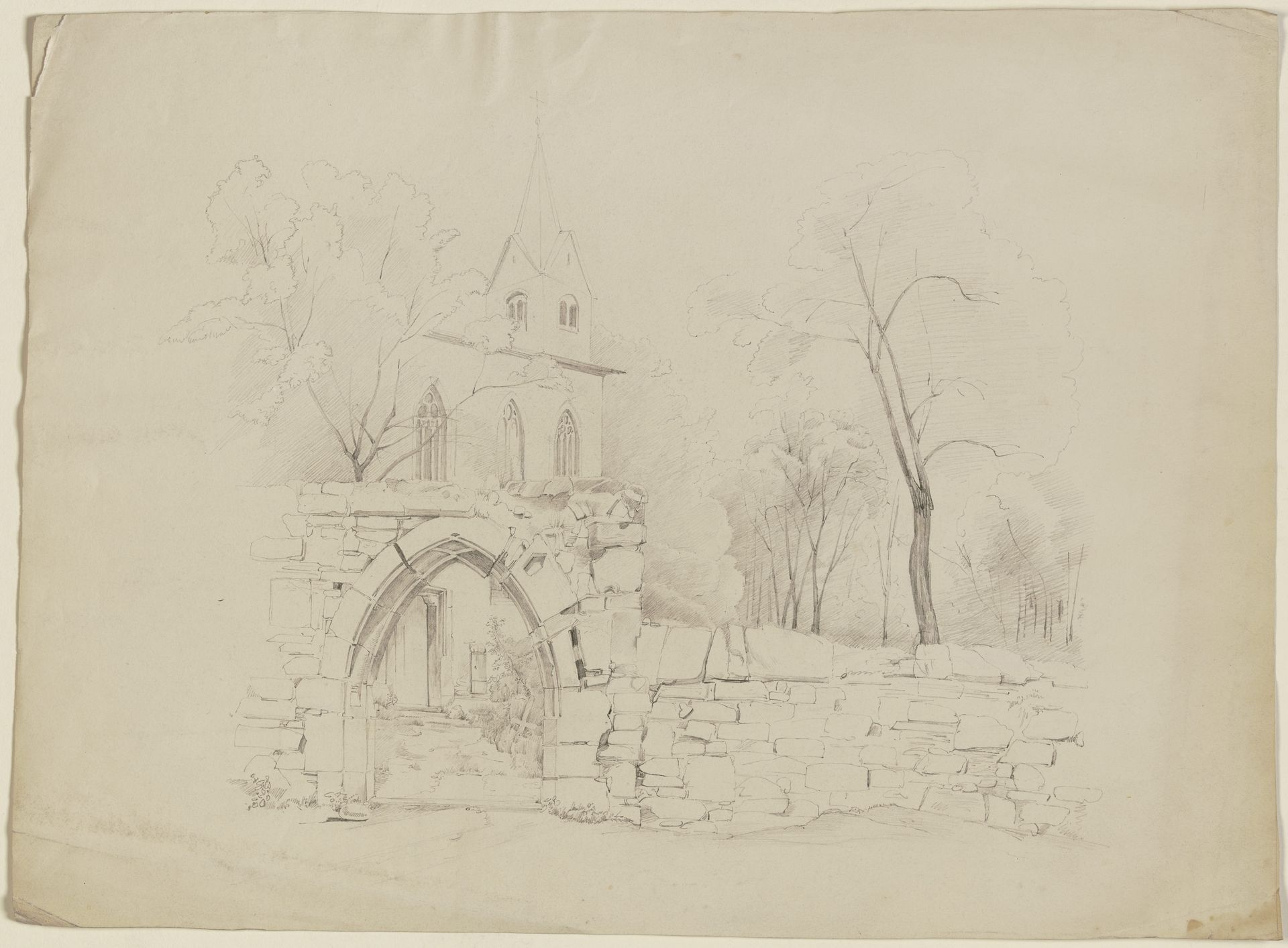 Entrance to a churchyard by Victor Müller