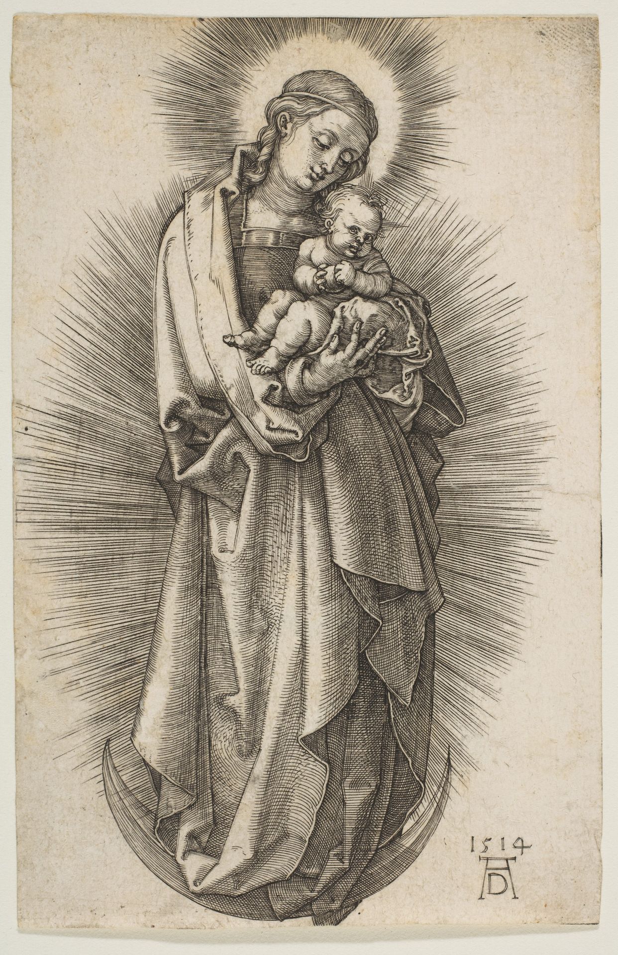 Virgin and Child on the Crescent with a Diadem by Albrecht Durer