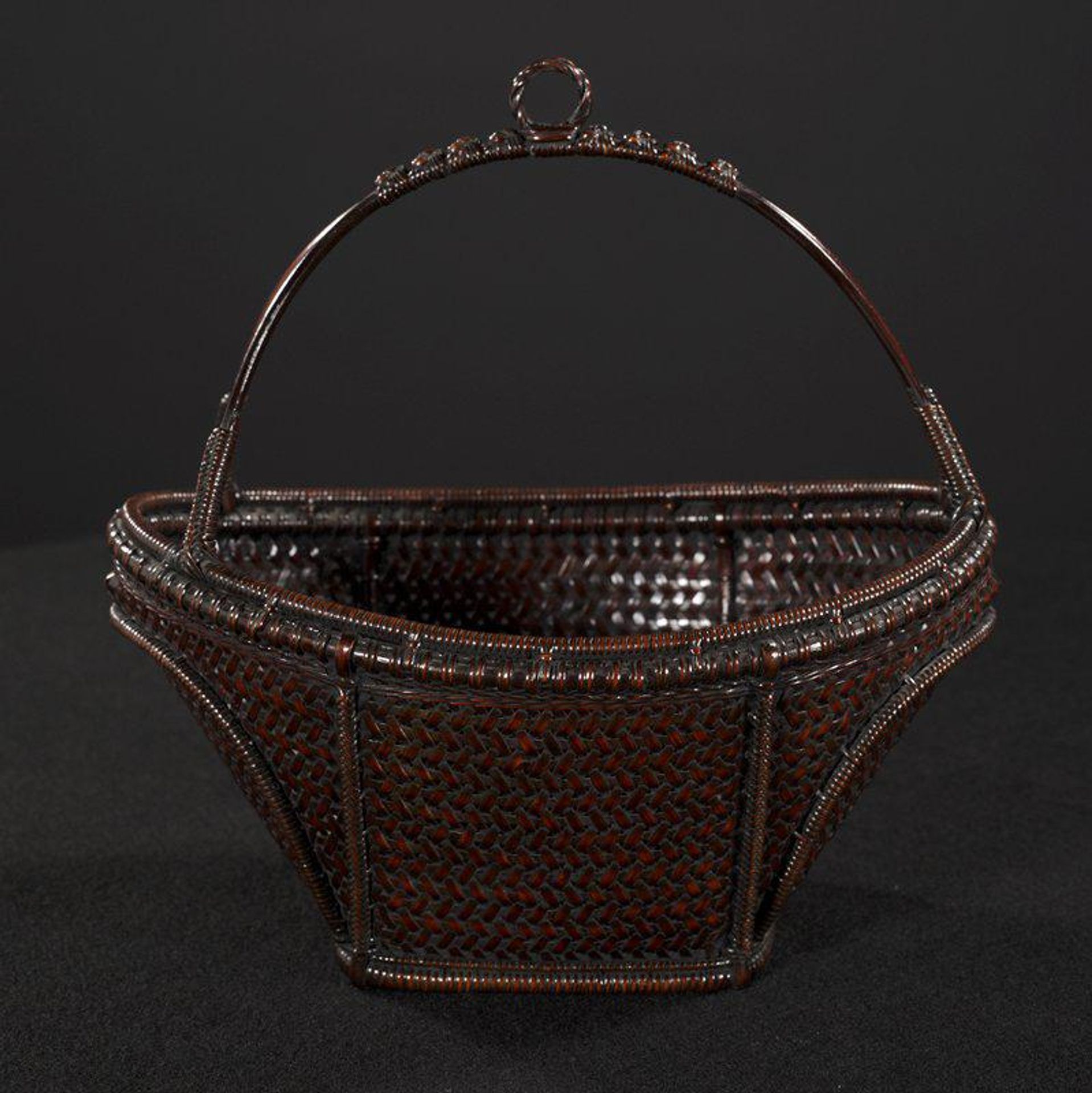 Boat-Shaped Hanging Flower Basket by Tanabe Chikuunsai